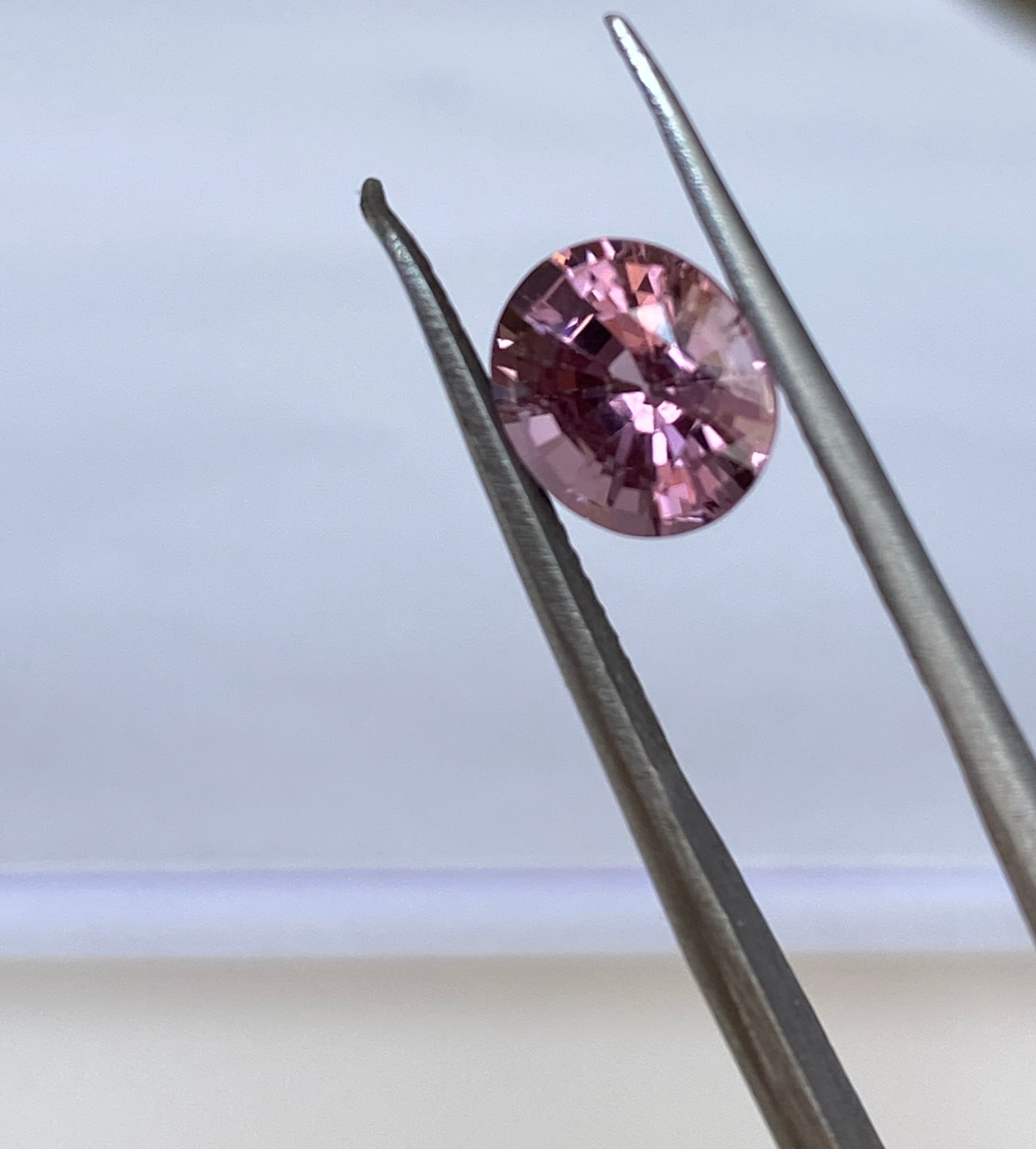 ALGT Certified 1.85 carat oval mixed cut Intense Pink Spinel