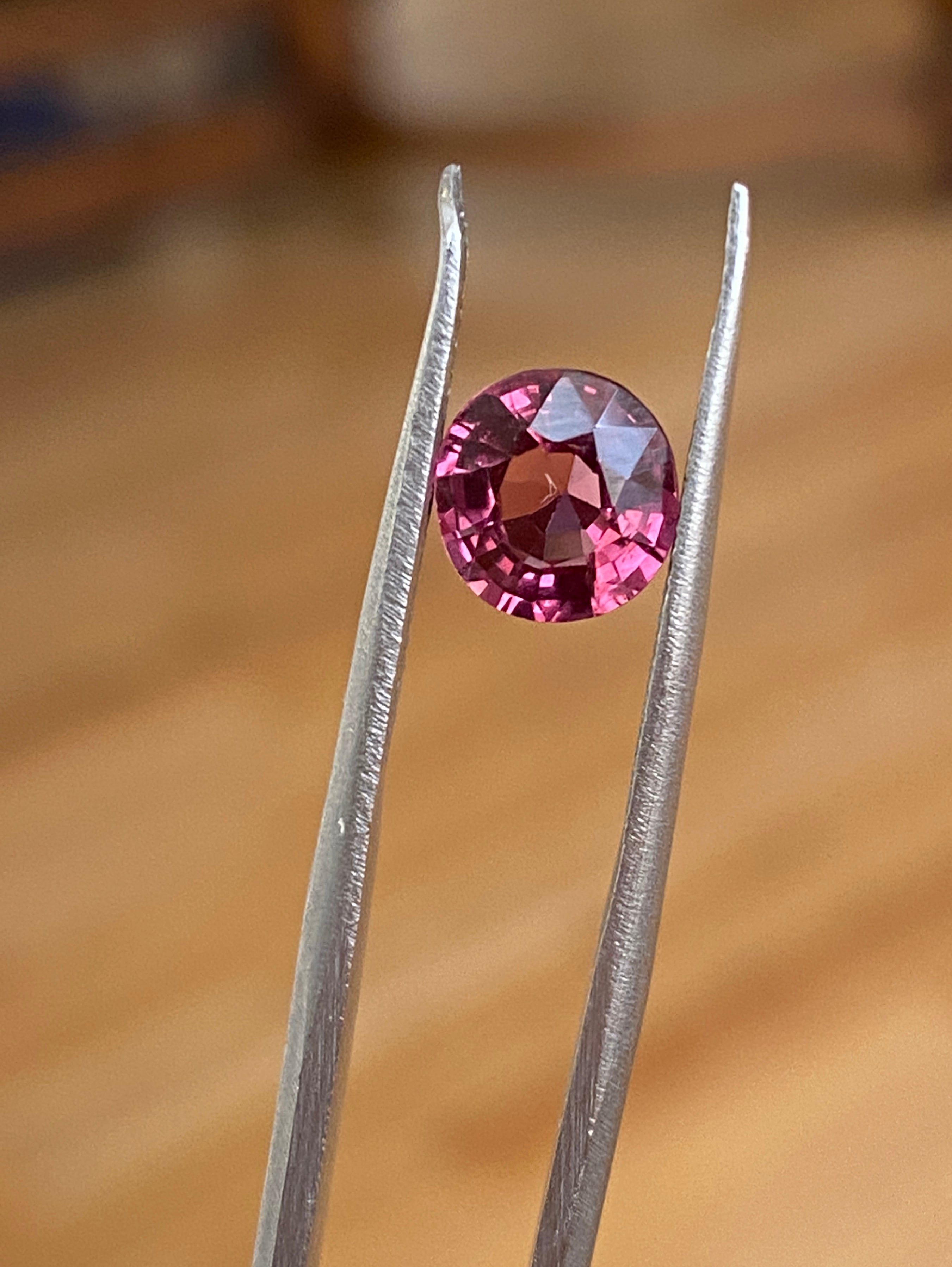 ALGT Certified 1.14 carat oval mixed cut Vivid/Deep Pink SpinelGem
