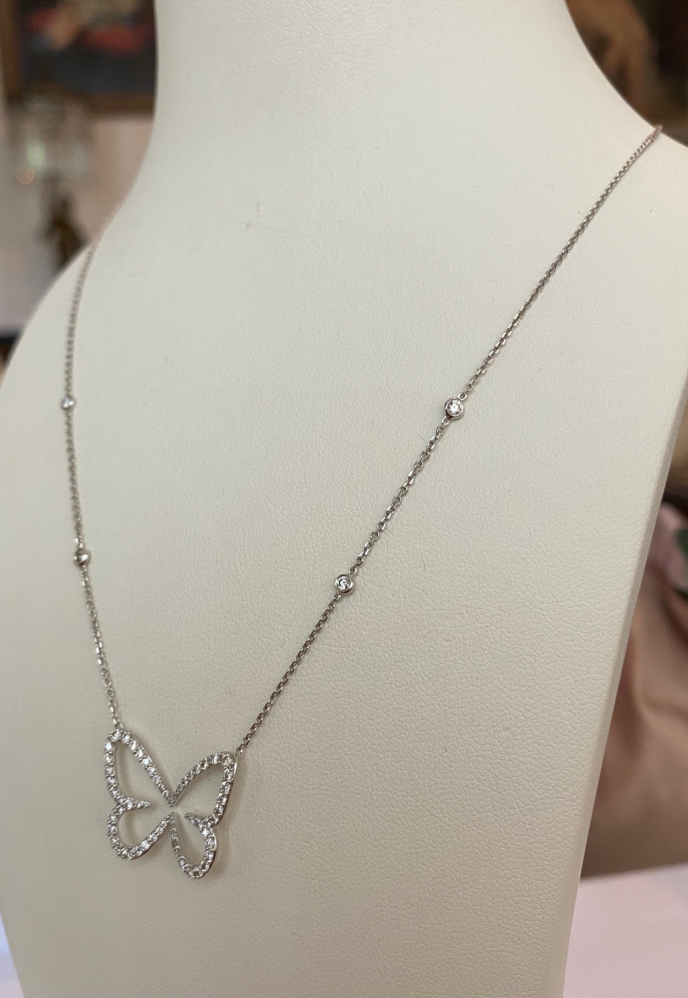 Messika Paris Butterfly 18 kt White gold and diamond necklace