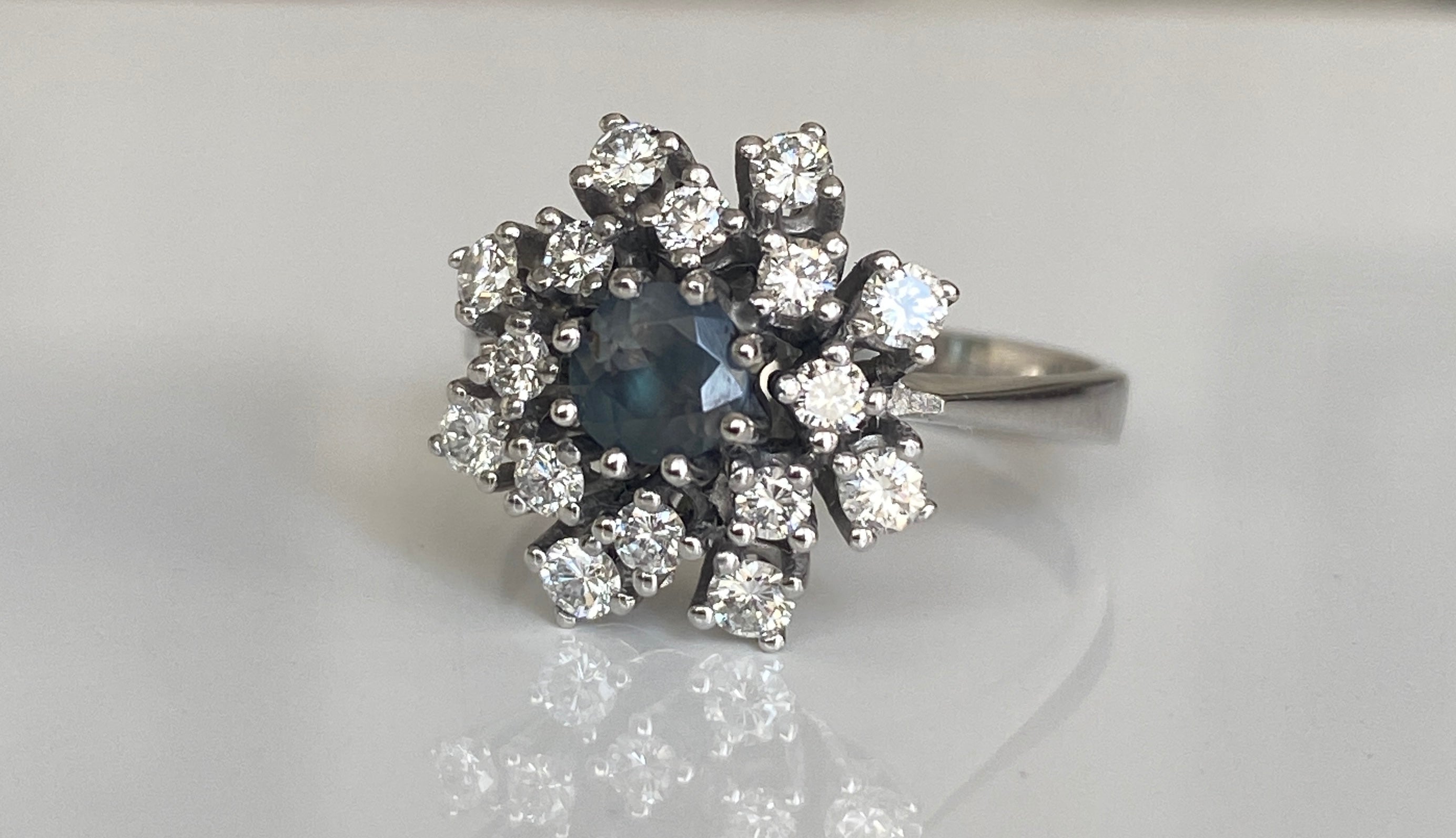 ALGT Certified Natural 0.60 ct Alexandrite & Diamond White Gold Ring