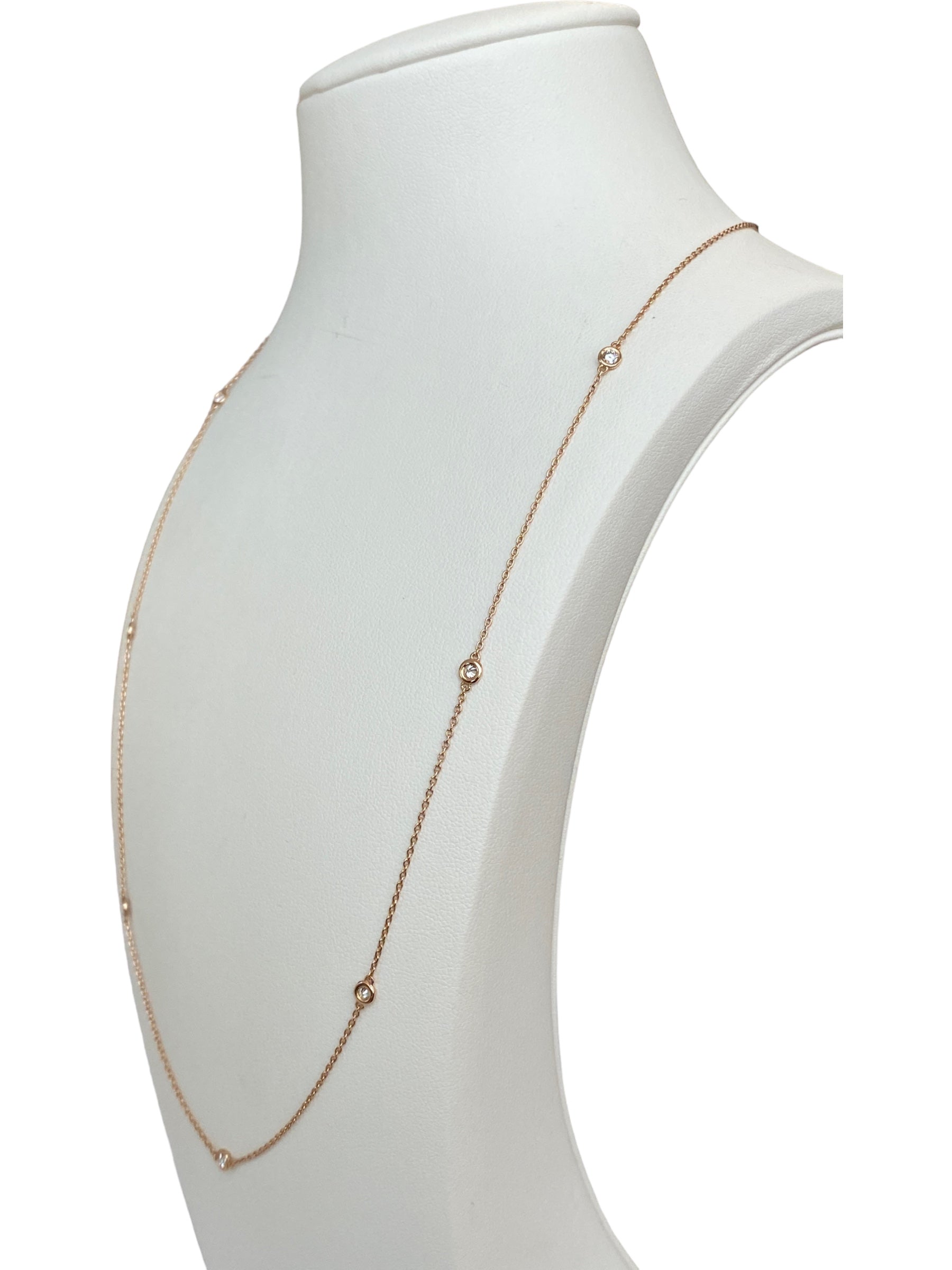 18K Pink Gold Necklace with 0.40 Ct Diamonds