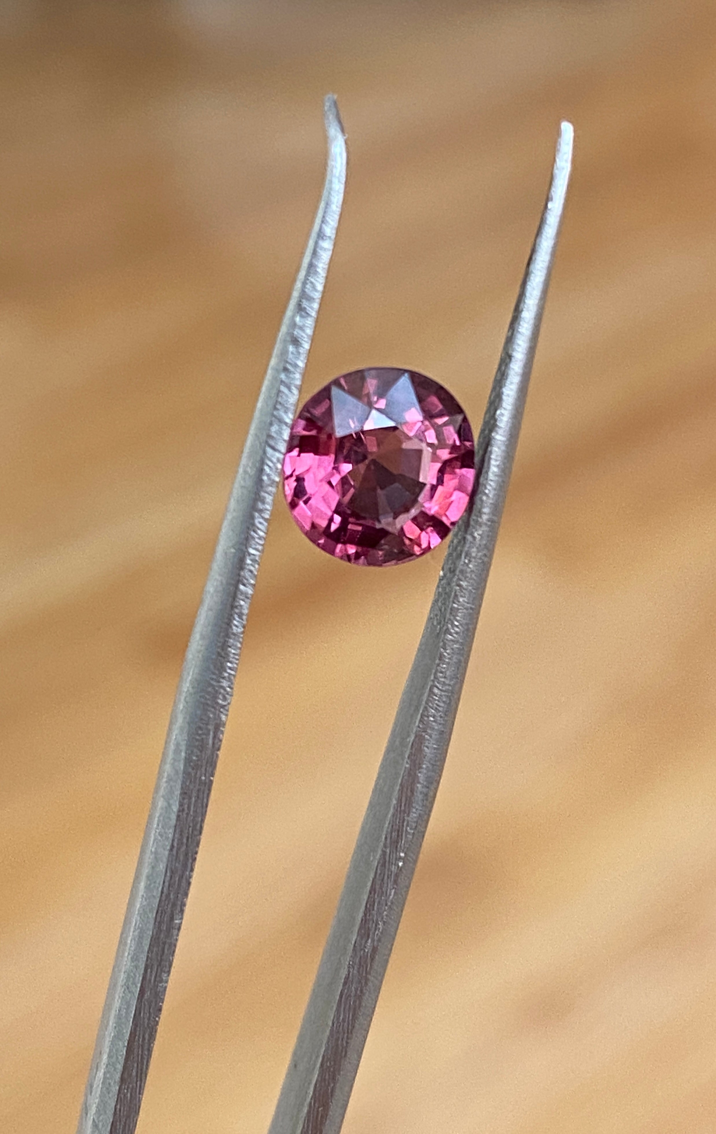 ALGT Certified 1.14 carat oval mixed cut Vivid/Deep Pink SpinelGem