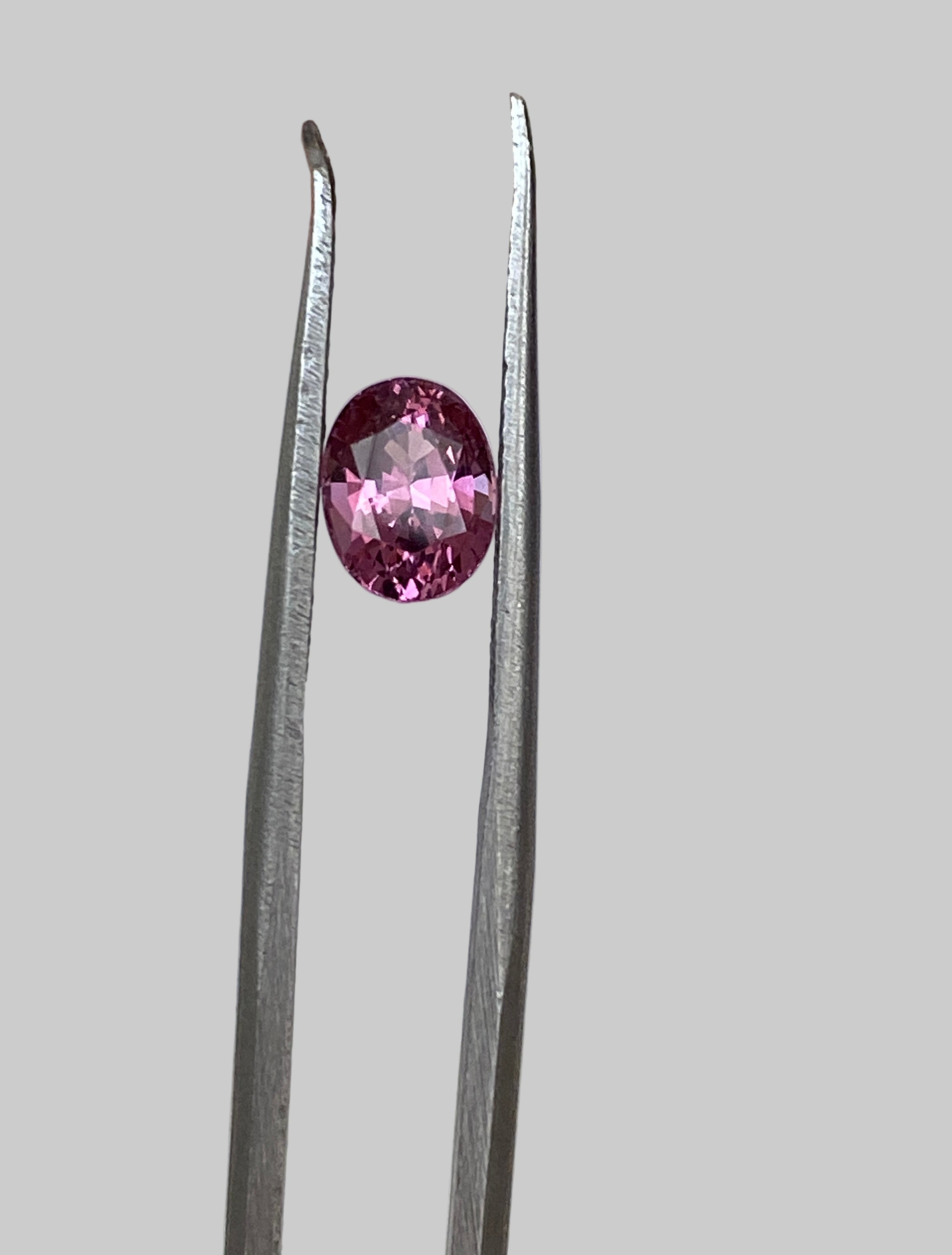 ALGT Certified 1.24 carat oval mixed cut Intense/Vivid Pink Spinel