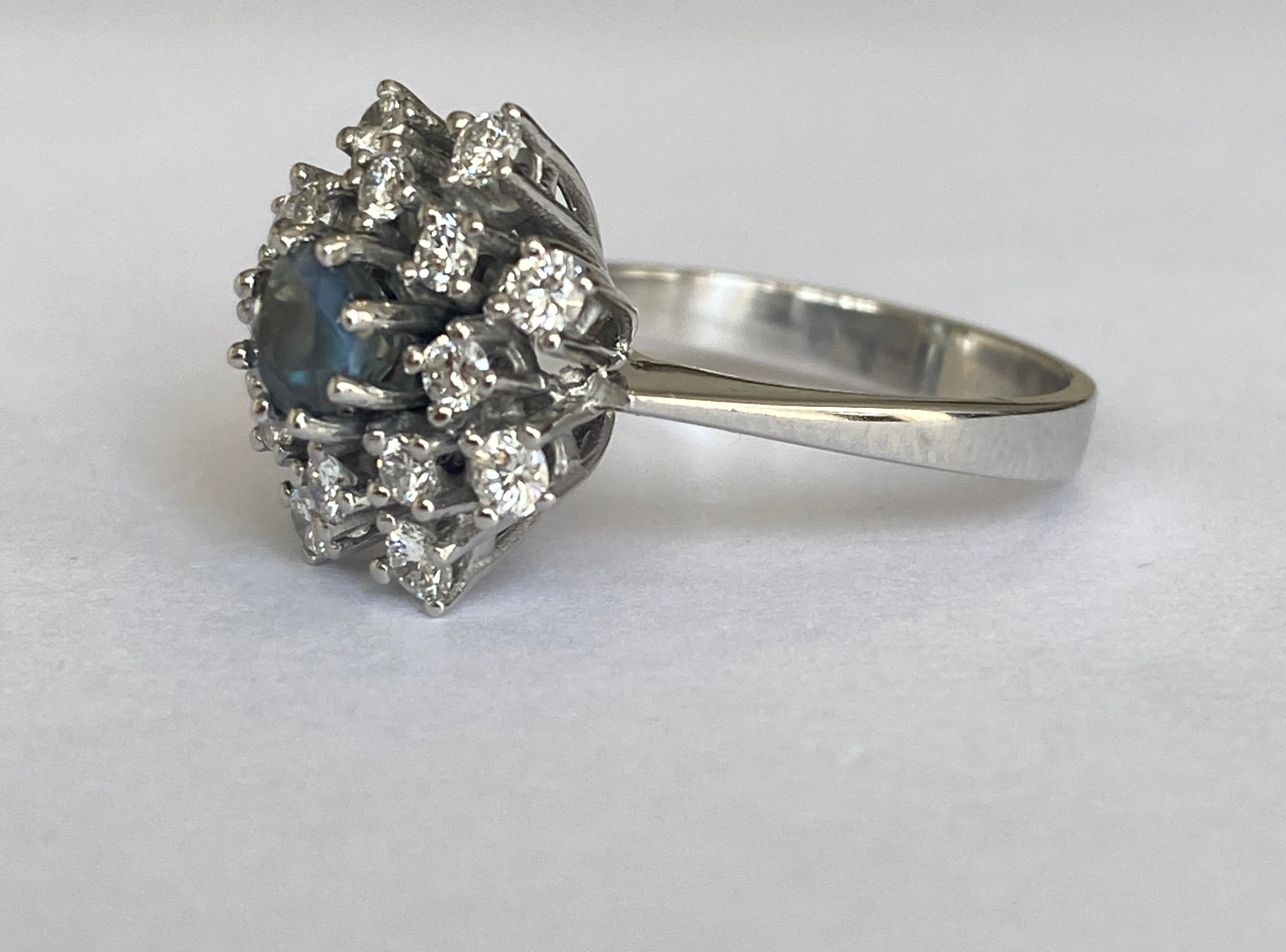 ALGT Certified Natural 0.60 ct Alexandrite & Diamond White Gold Ring