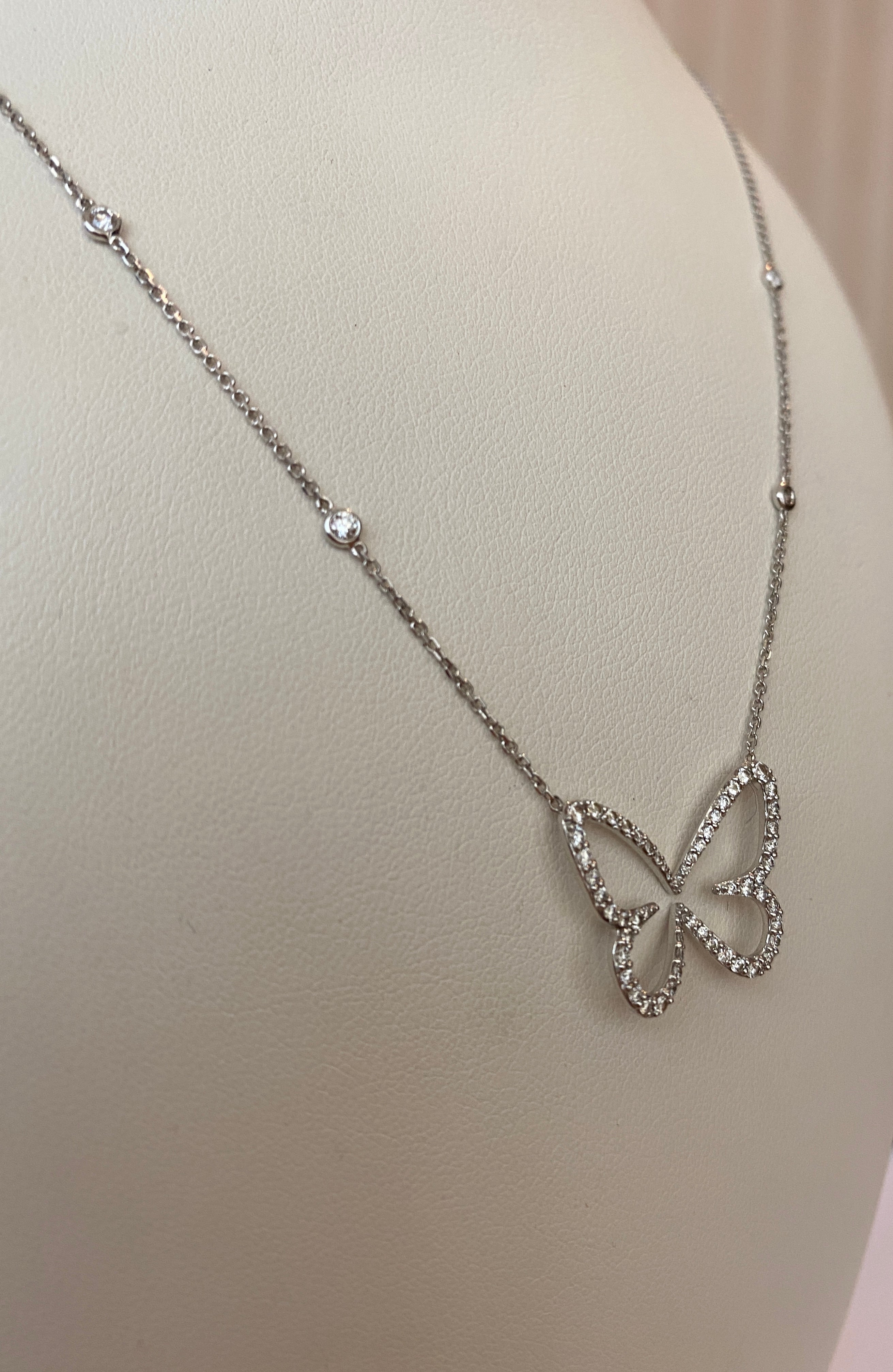 Messika Paris Butterfly 18 kt White gold and diamond necklace
