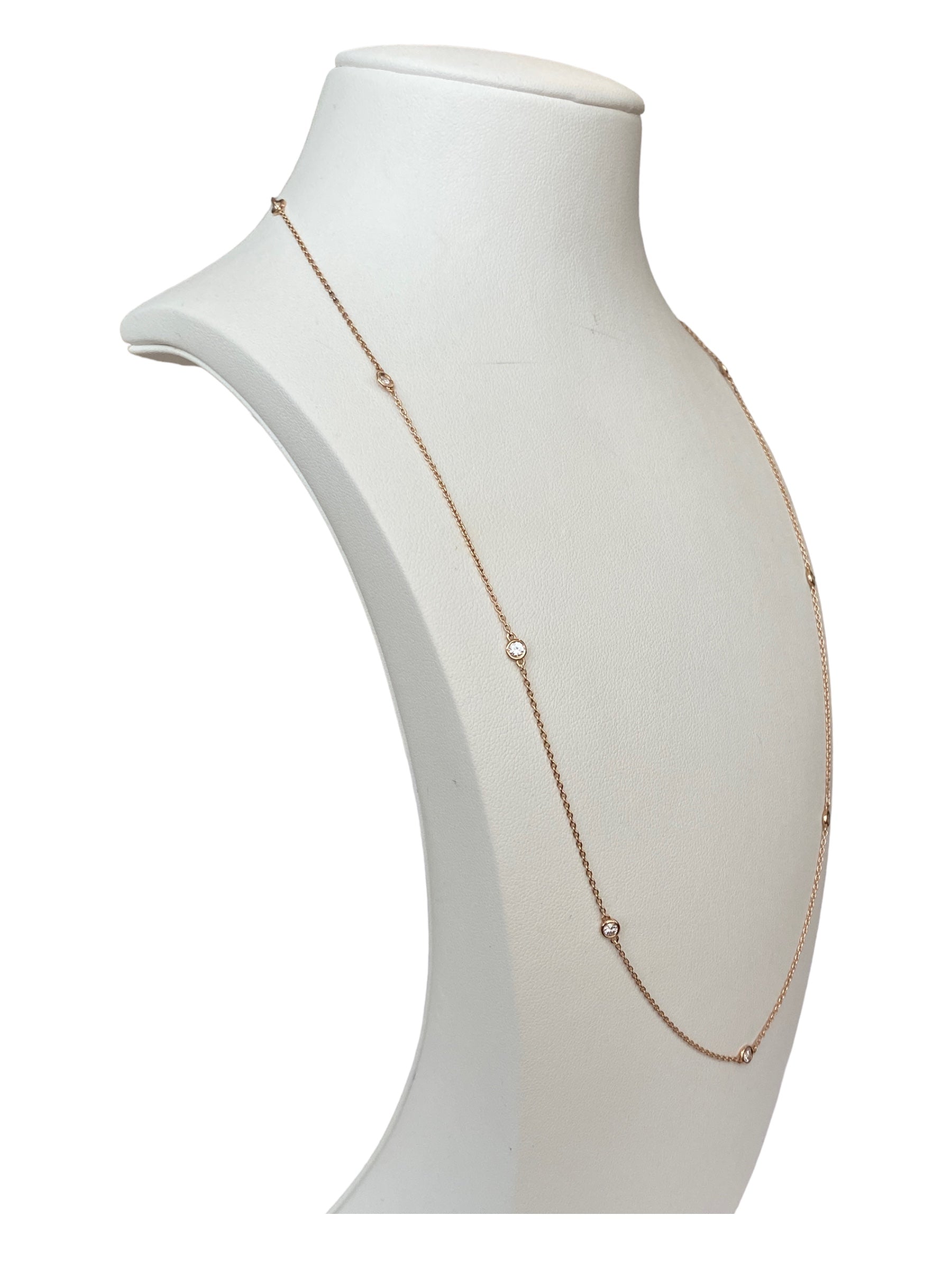 18K Pink Gold Necklace with 0.40 Ct Diamonds