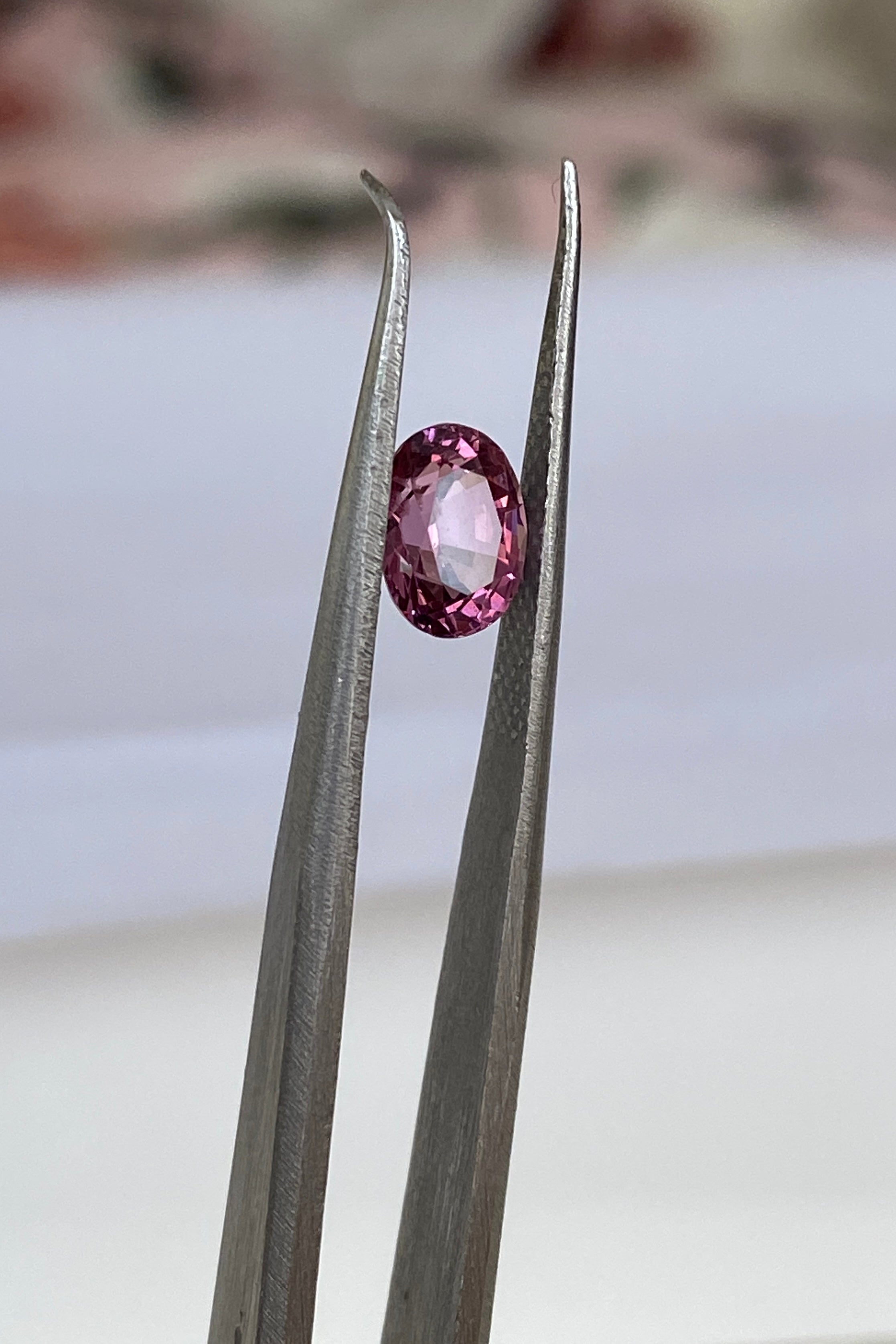 ALGT Certified 1.24 carat oval mixed cut Intense/Vivid Pink Spinel