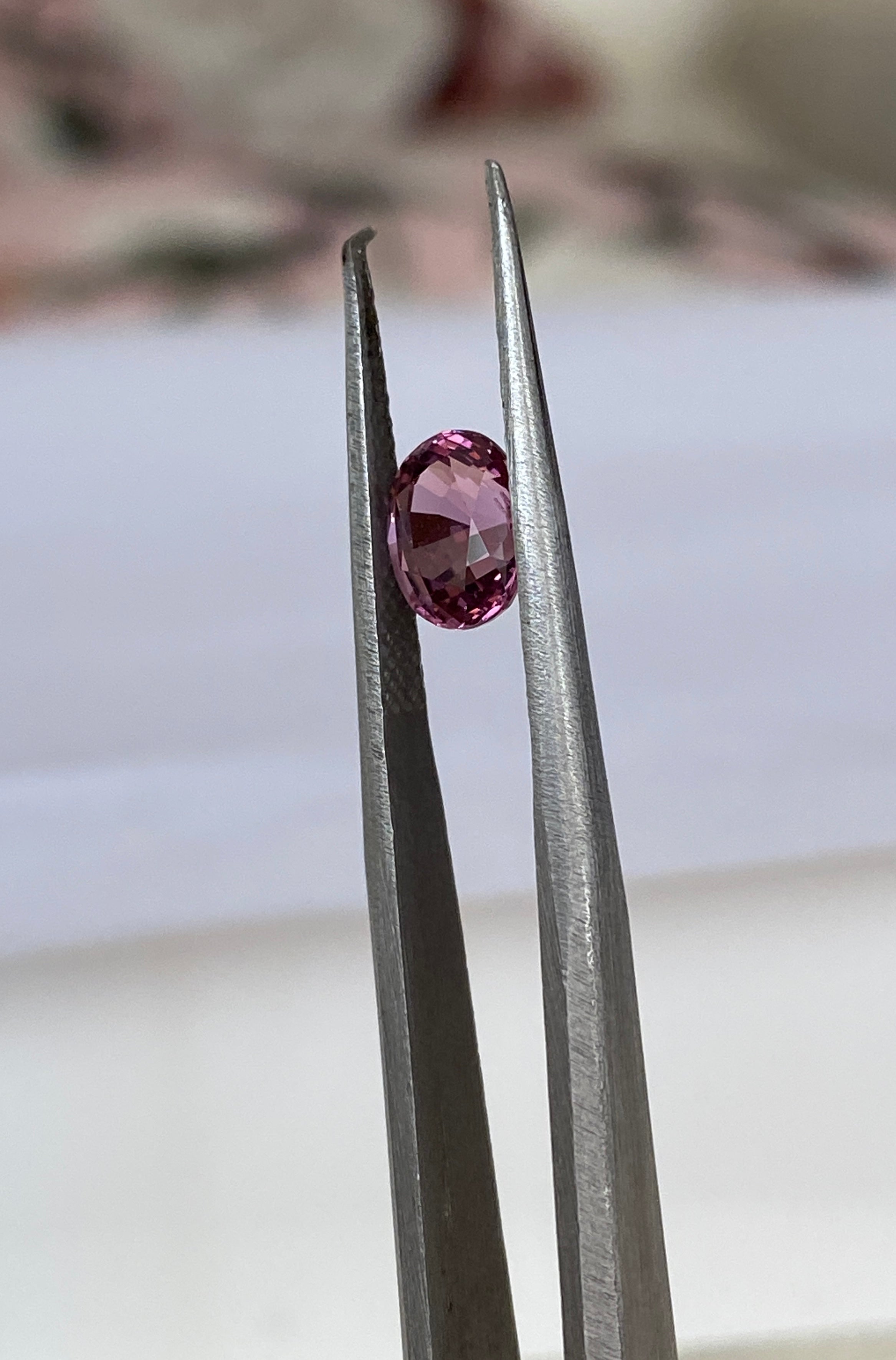 ALGT Certified 1.24 carat oval mixed cut Intense/Vivid Pink Spinel