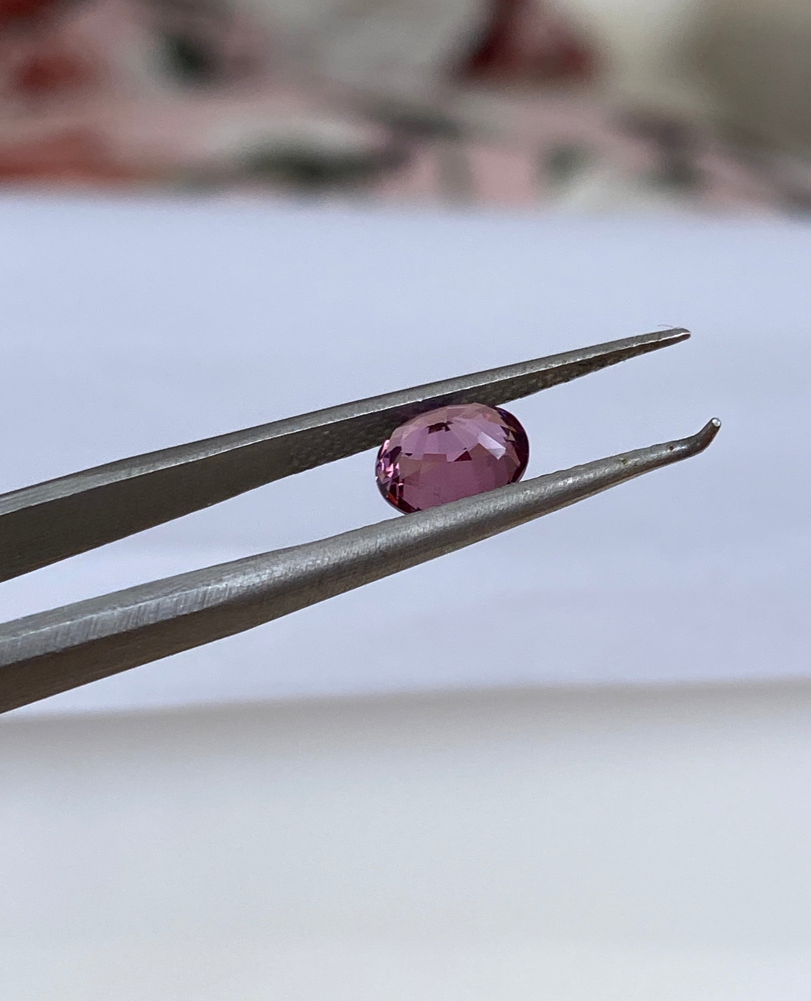 ALGT Certified 1.24 carat oval mixed cut Intense/Vivid Pink Spinel