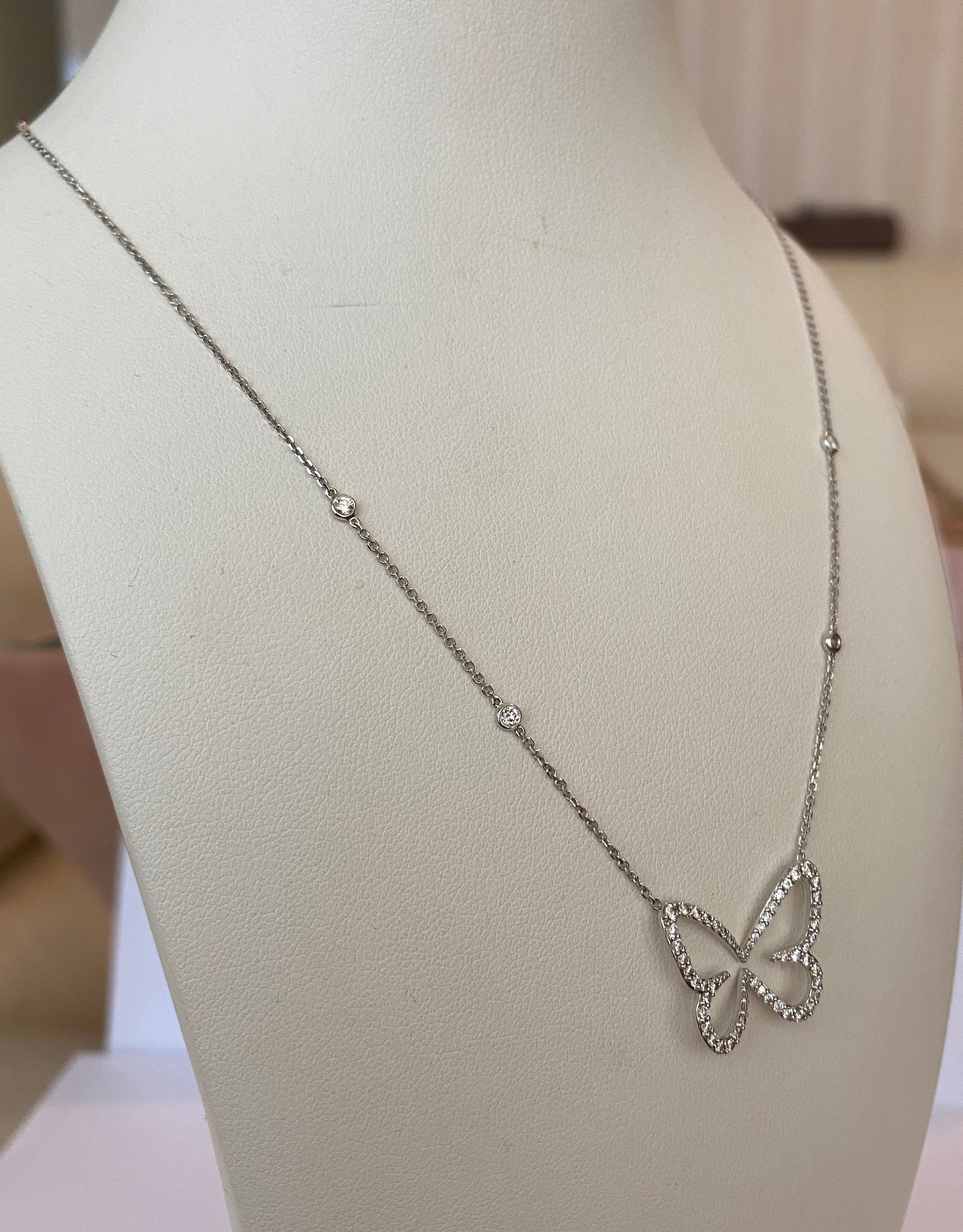 Messika Paris Butterfly 18 kt White gold and diamond necklace