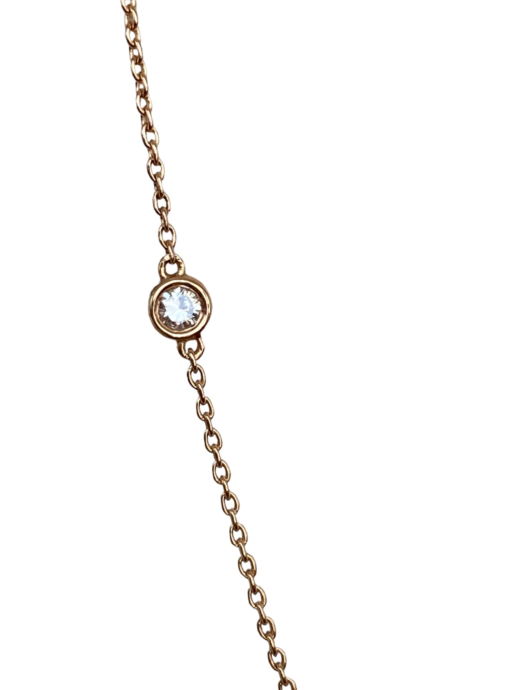 18K Pink Gold Necklace with 0.40 Ct Diamonds