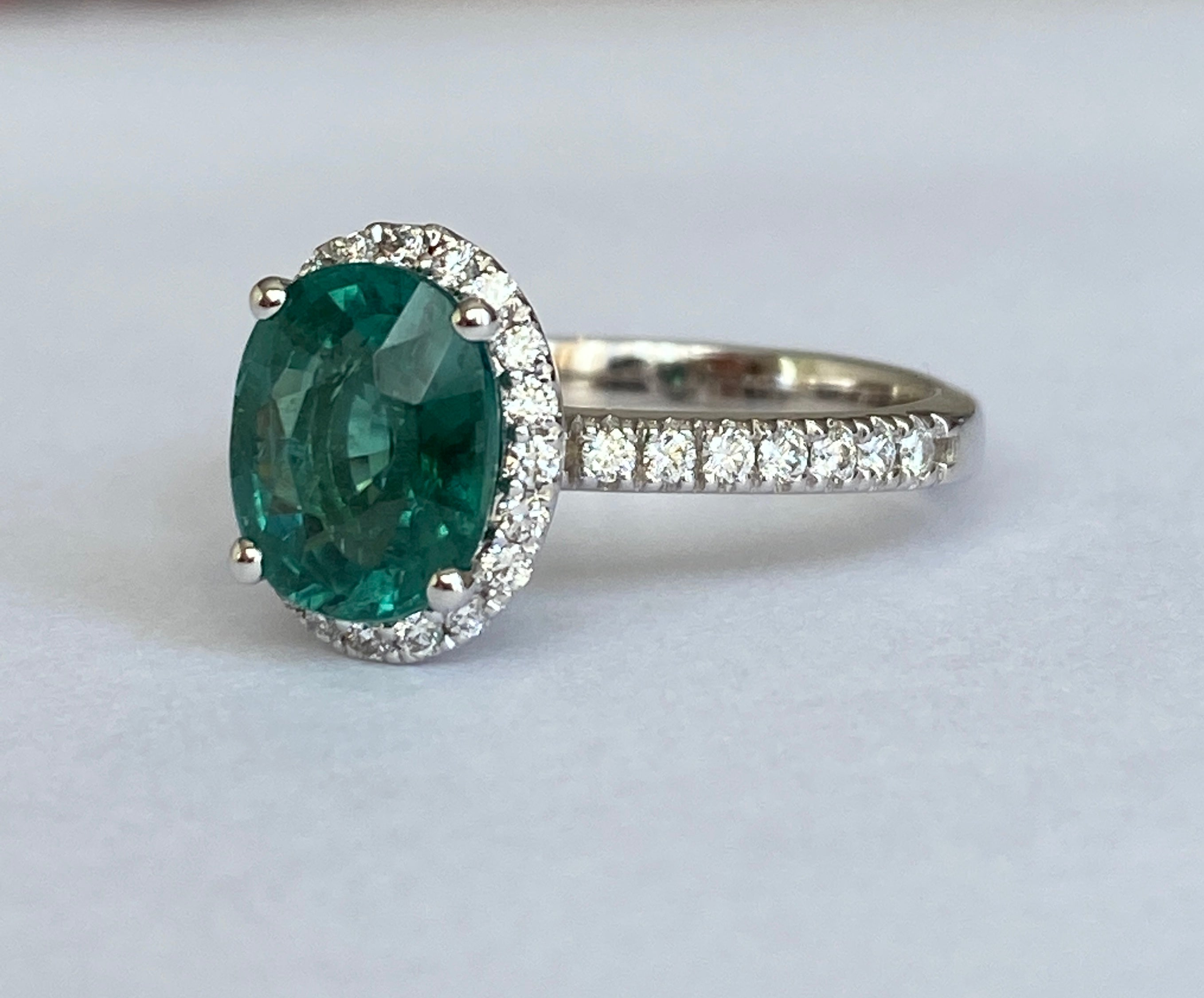 ALGT Certified 2.08 Carat Lagoon Tourmaline Diamond Cocktail Gold ring