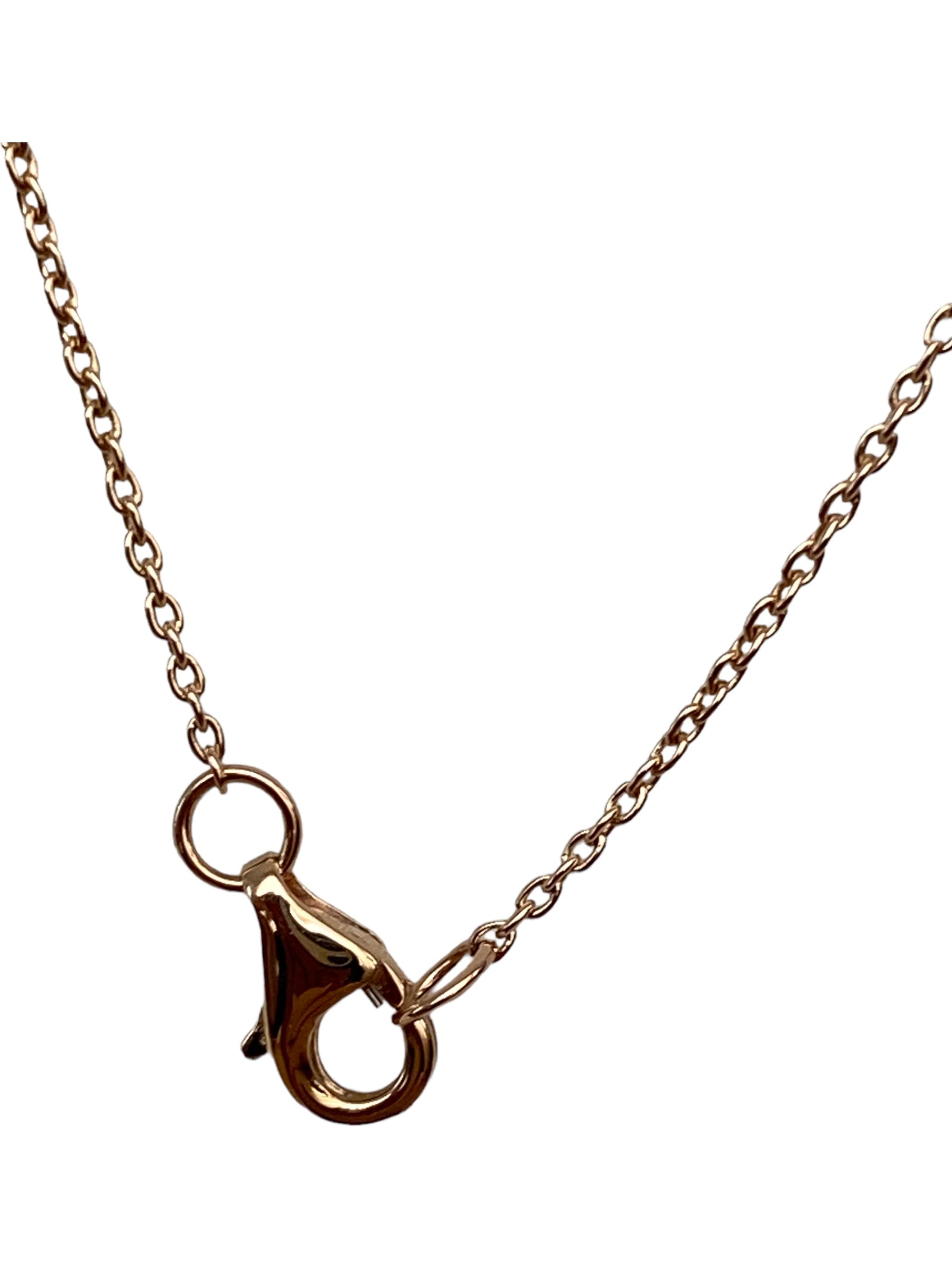 18K Pink Gold Necklace with 0.40 Ct Diamonds