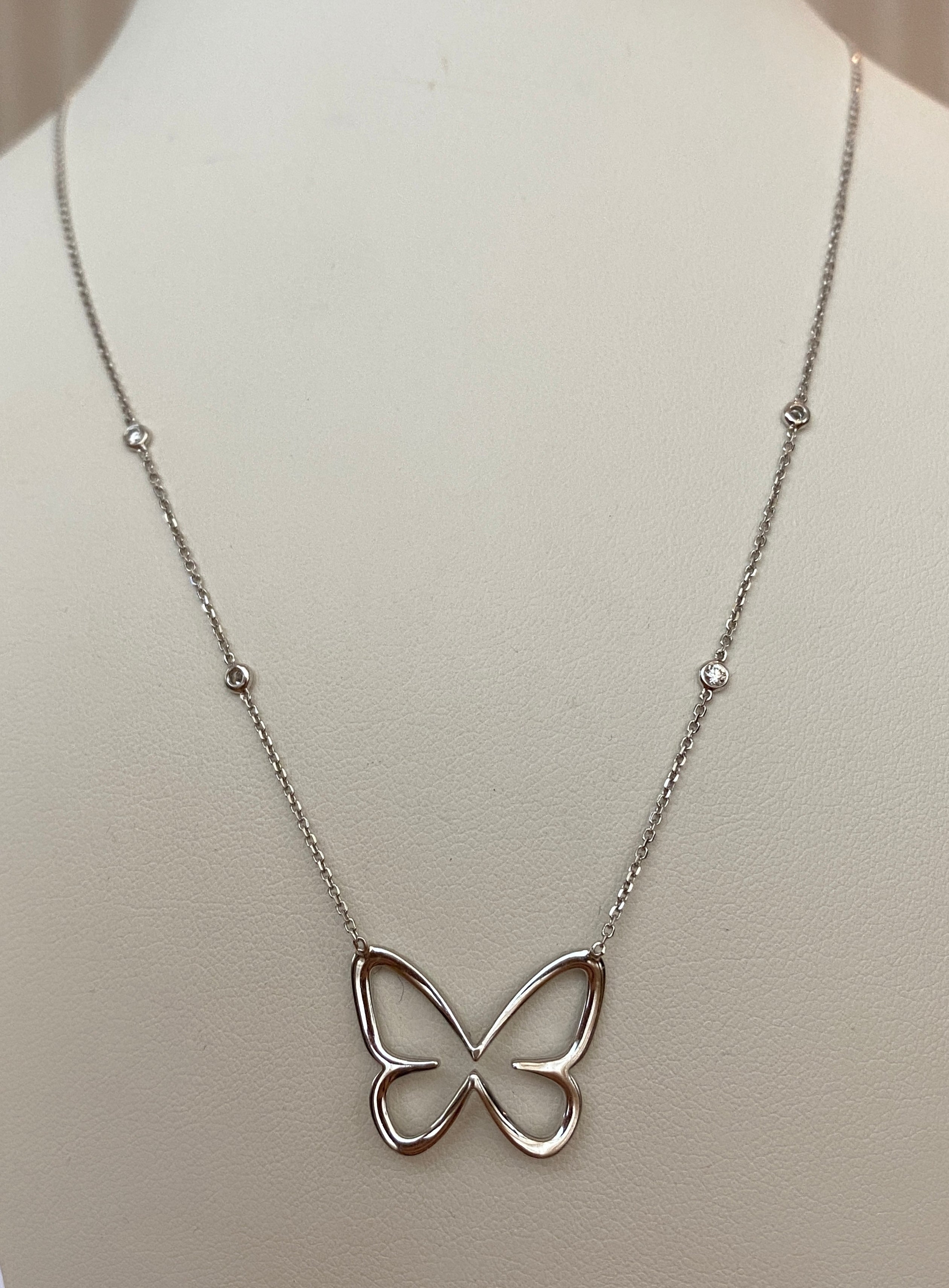 Messika Paris Butterfly 18 kt White gold and diamond necklace