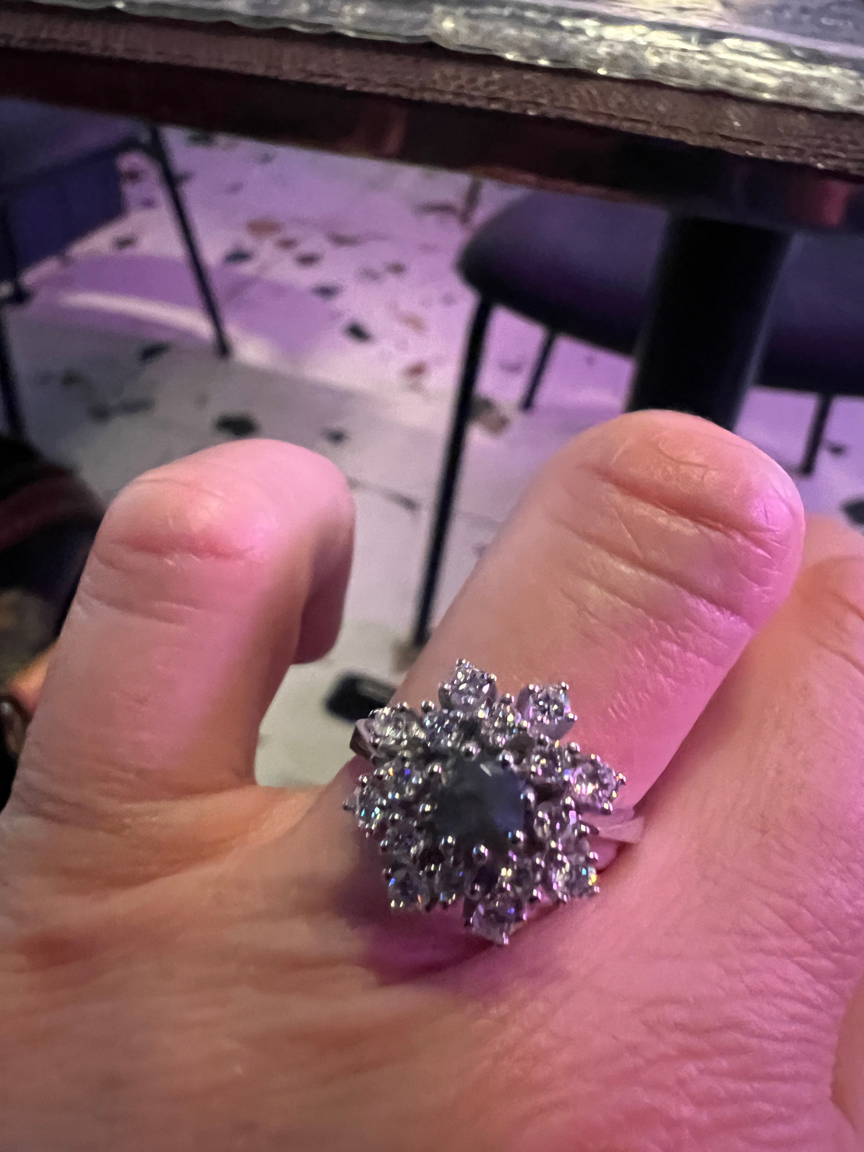 ALGT Certified Natural 0.60 ct Alexandrite & Diamond White Gold Ring