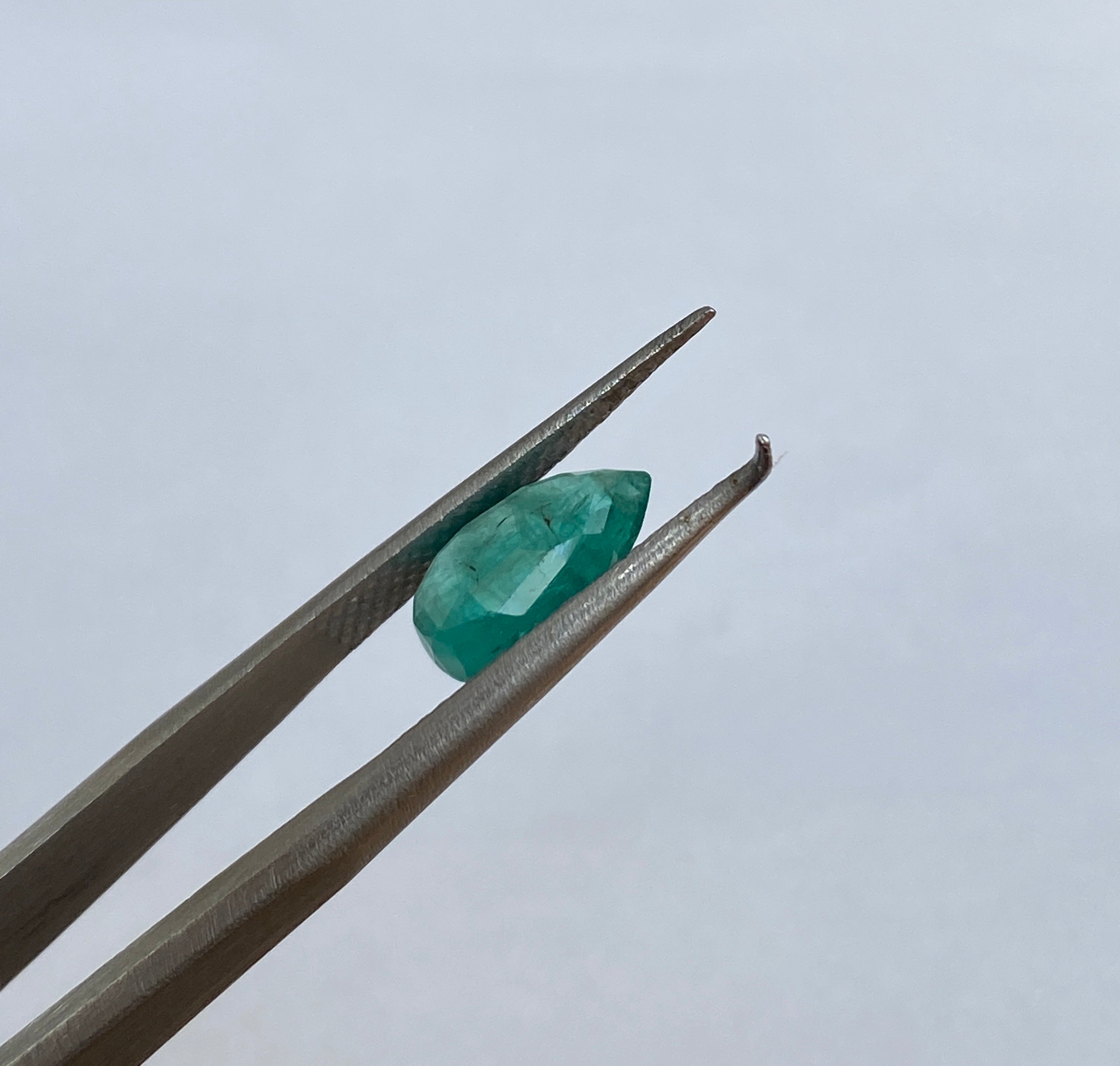 ALGT Certified 1.51 Carat Natural Zambia Emerald Stone Pear Mixed Cut