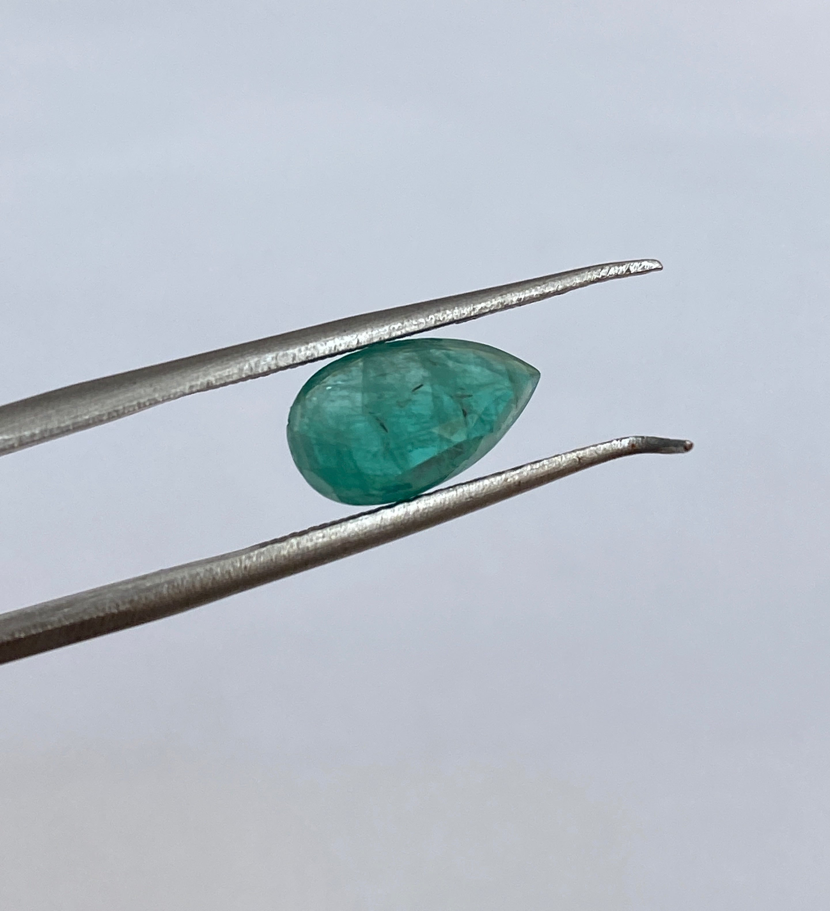 ALGT Certified 1.51 Carat Natural Zambia Emerald Stone Pear Mixed Cut
