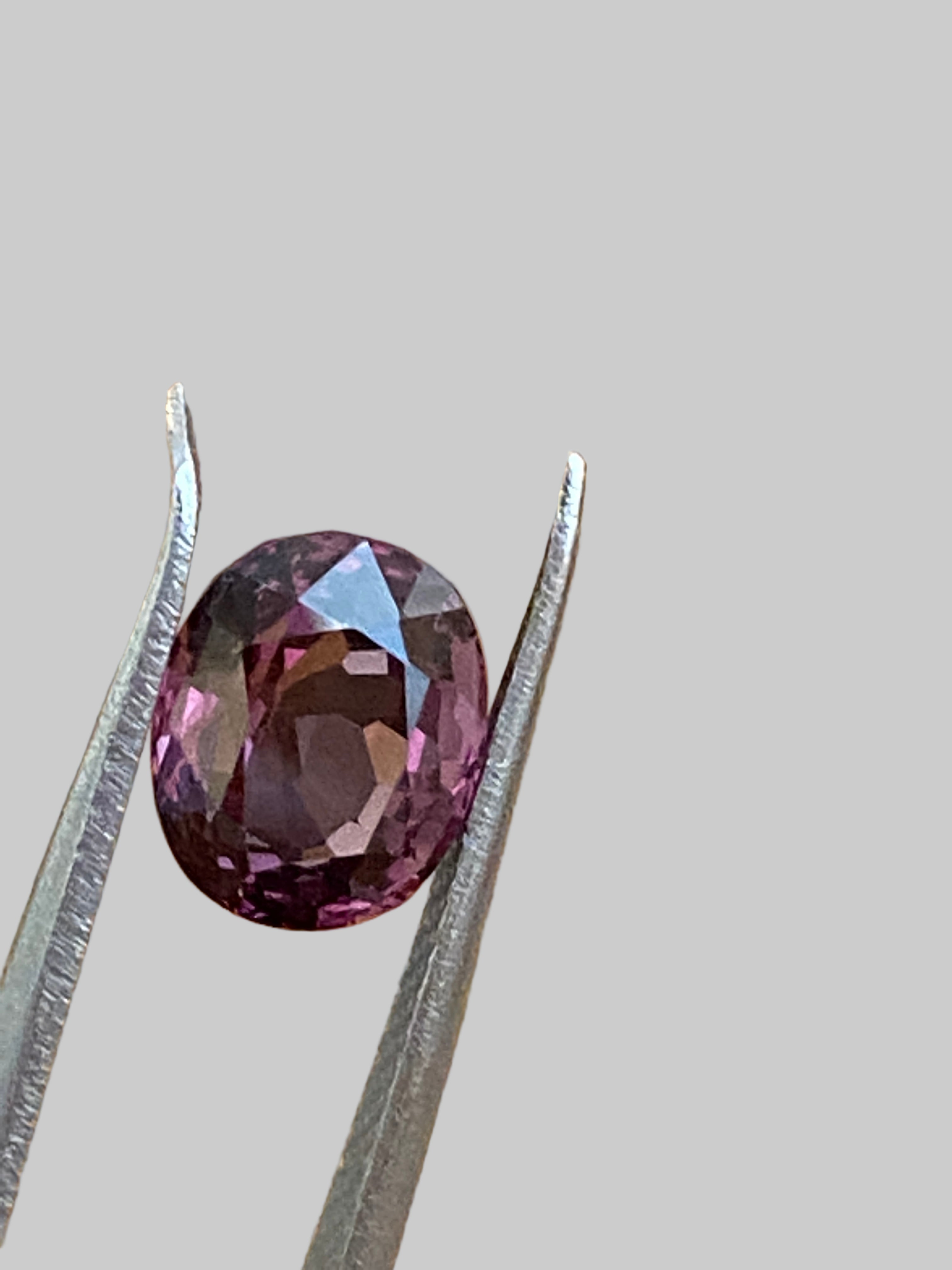 ALGT Certified 2.30 carat oval mixed cut Deep  Pink Spinel