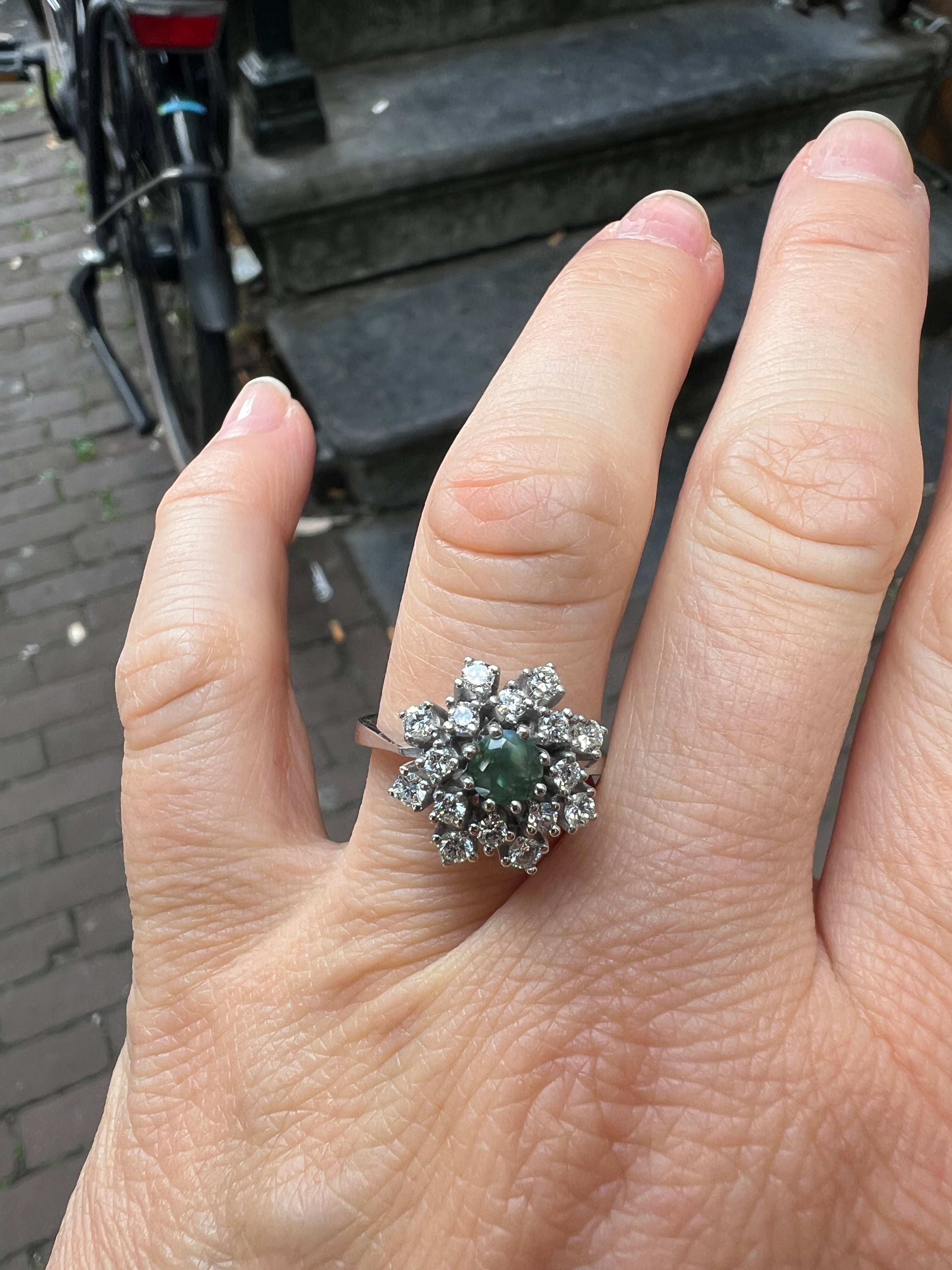 ALGT Certified Natural 0.60 ct Alexandrite & Diamond White Gold Ring