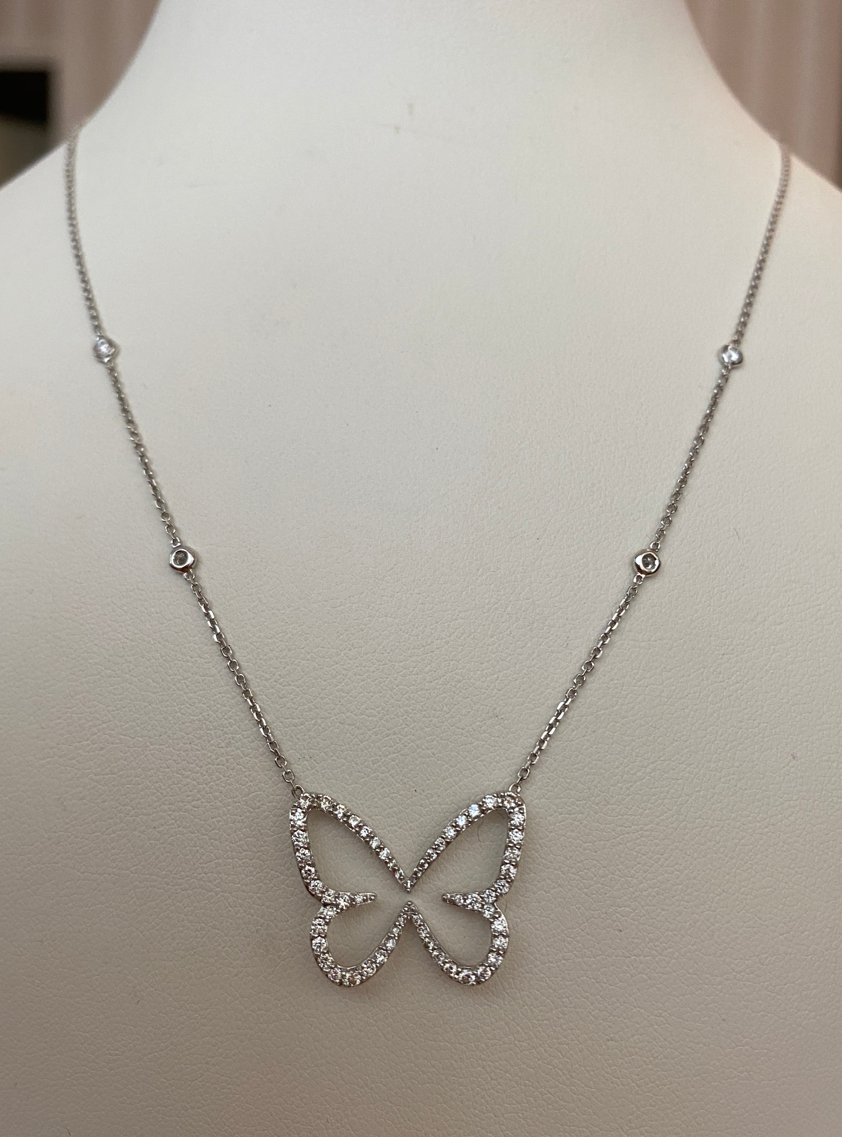 Messika Paris Butterfly 18 kt White gold and diamond necklace