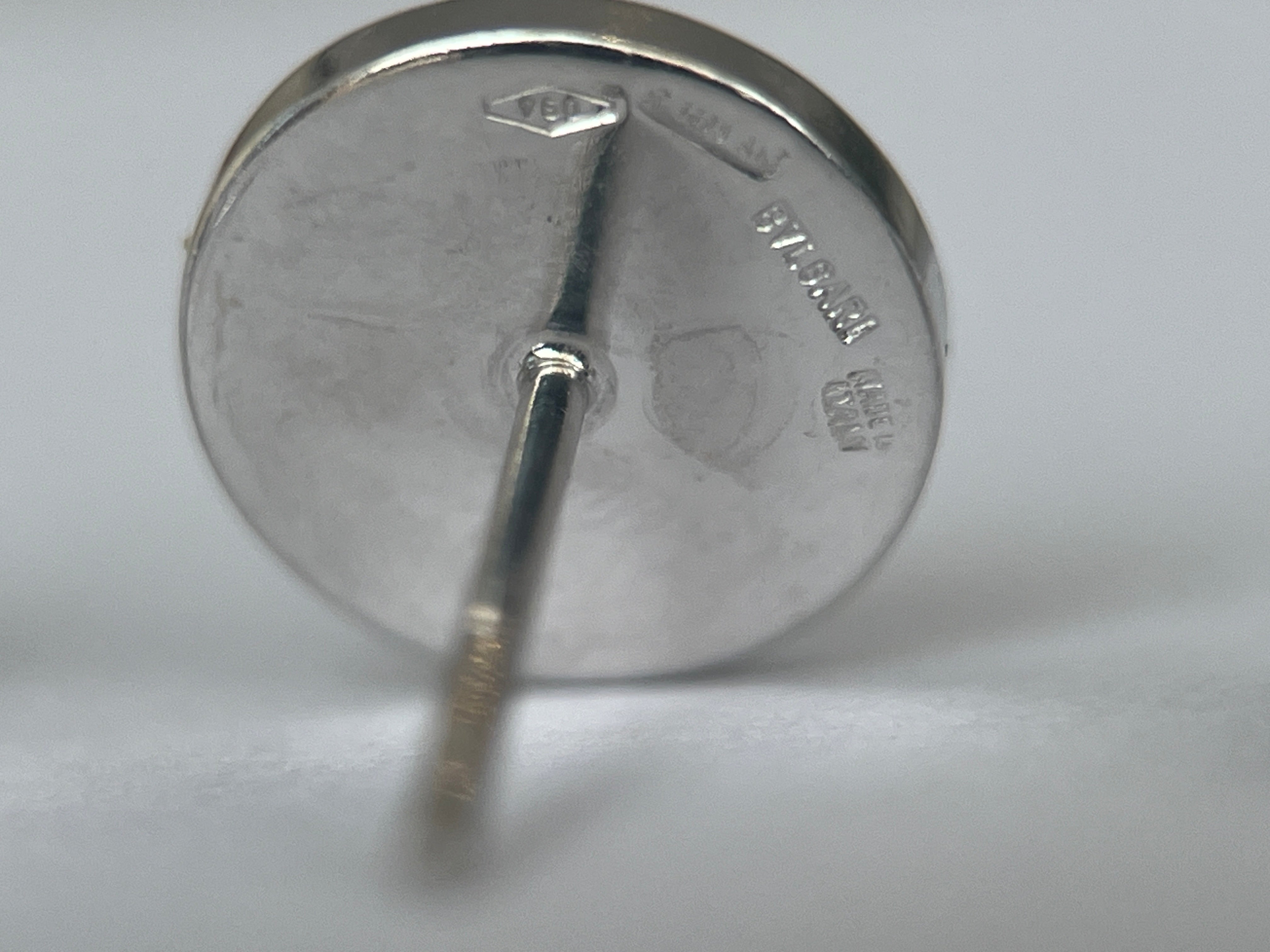 18K White Gold Black Onyx BVLGARI Bulgari Stud Earrings