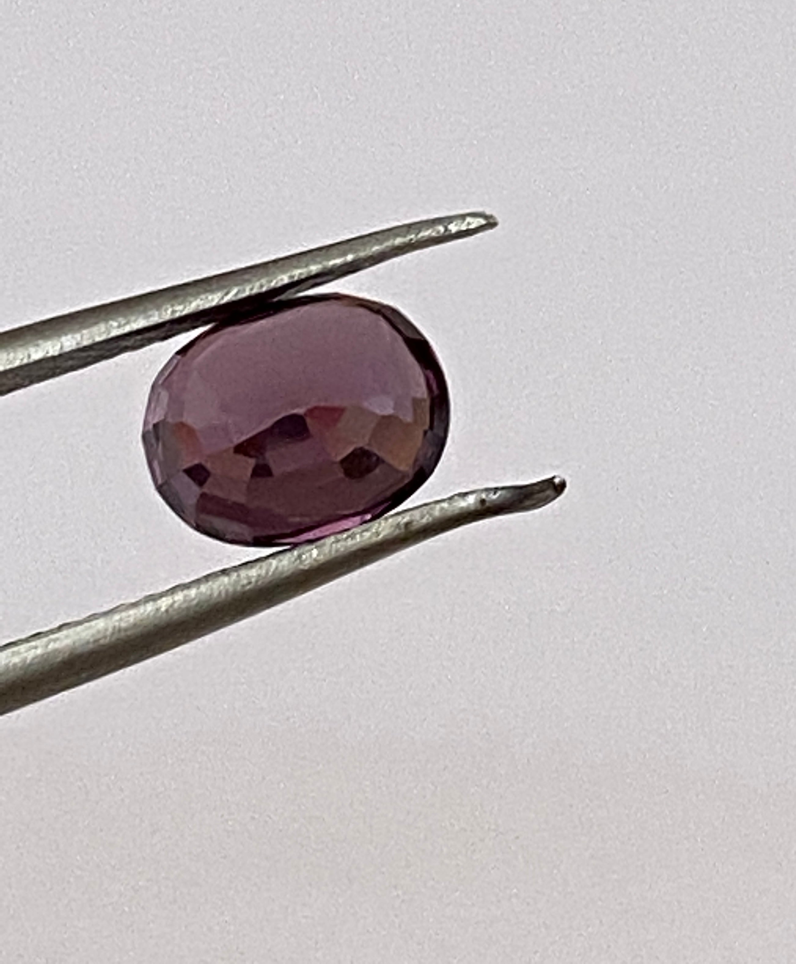ALGT Certified 2.30 carat oval mixed cut Deep  Pink Spinel
