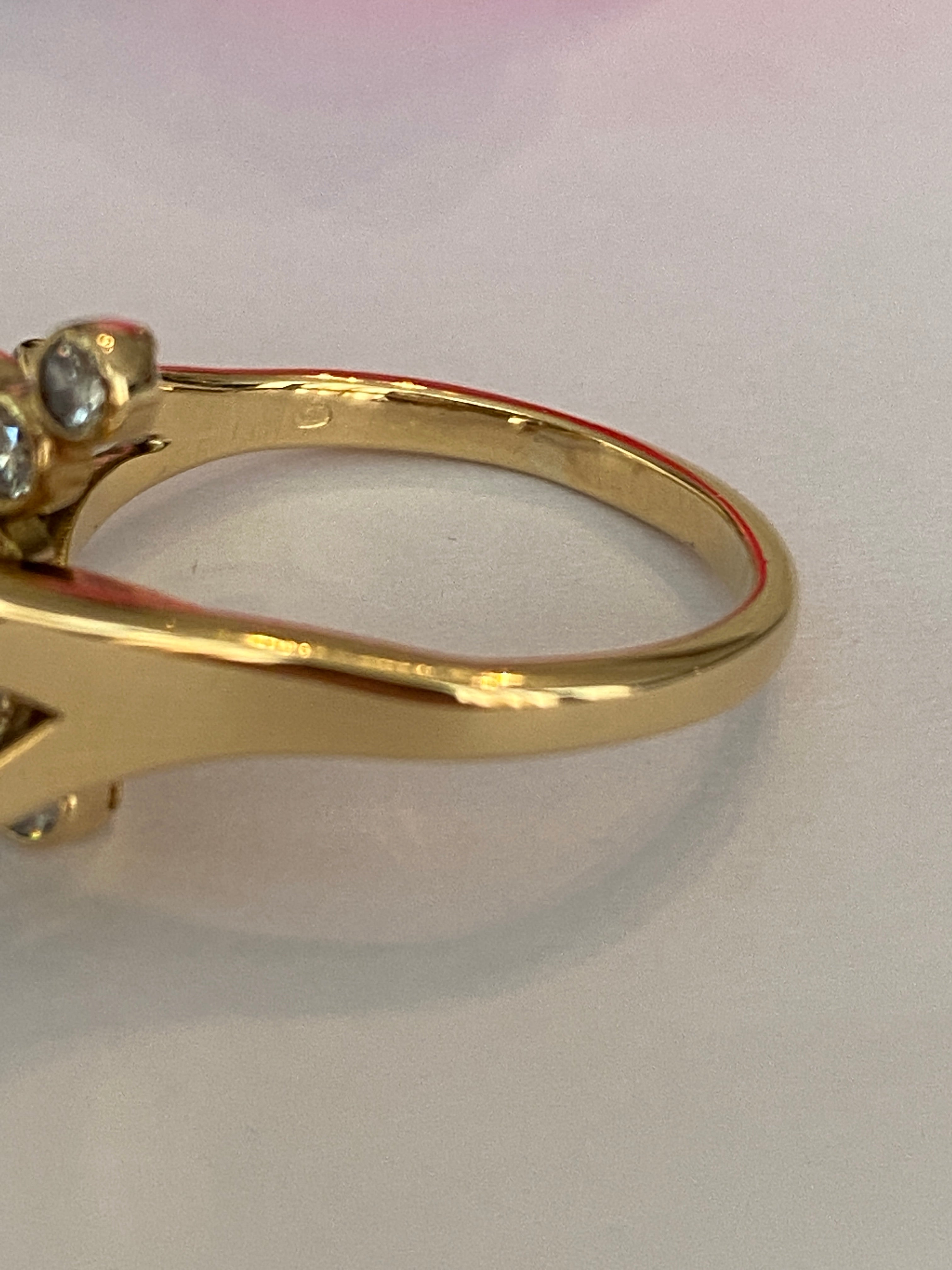 Vintage 18 kt Yellow Gold Cocktail ca 1.34 crt Diamonds ring