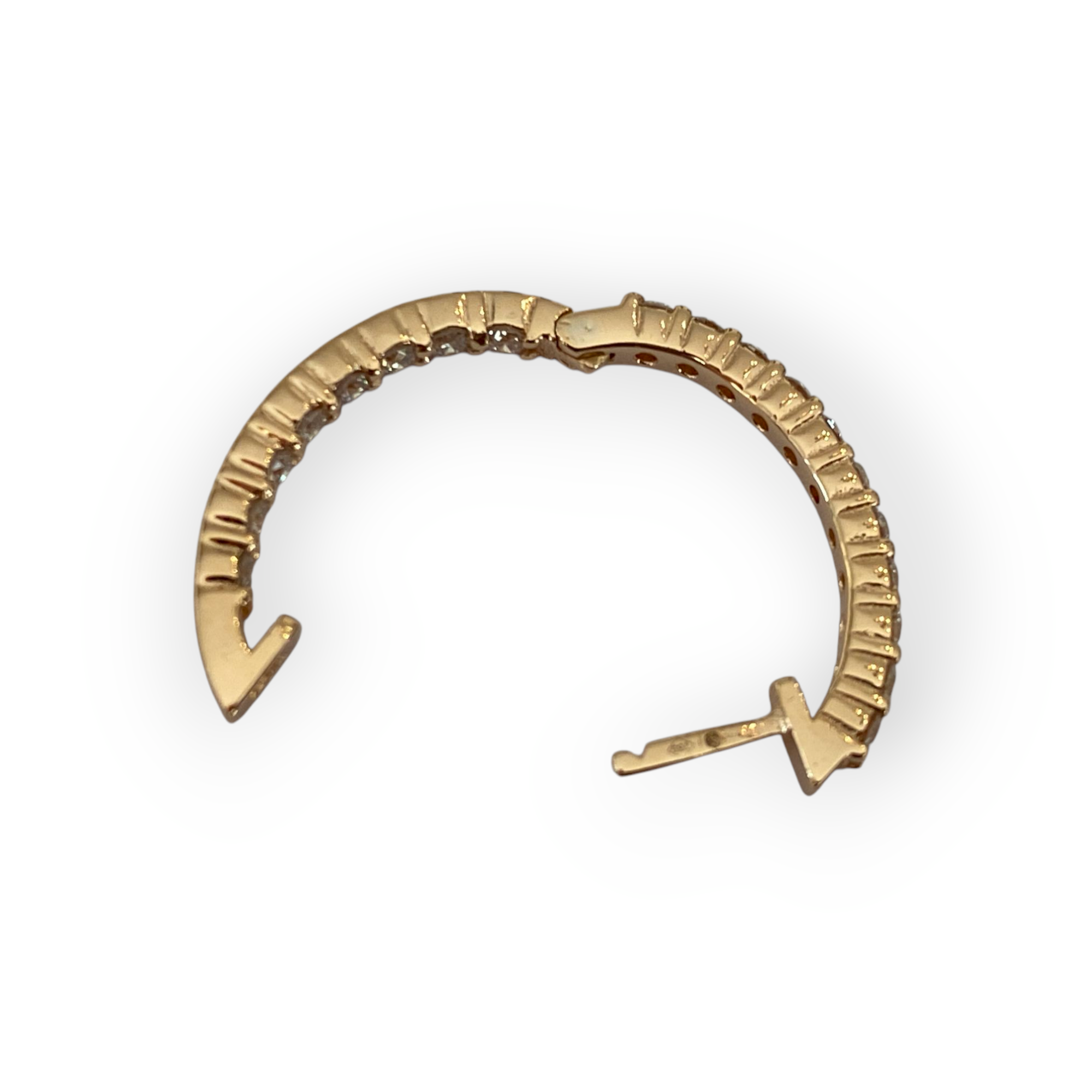 Rose Gold Huggies Hoop Diamond Earrings