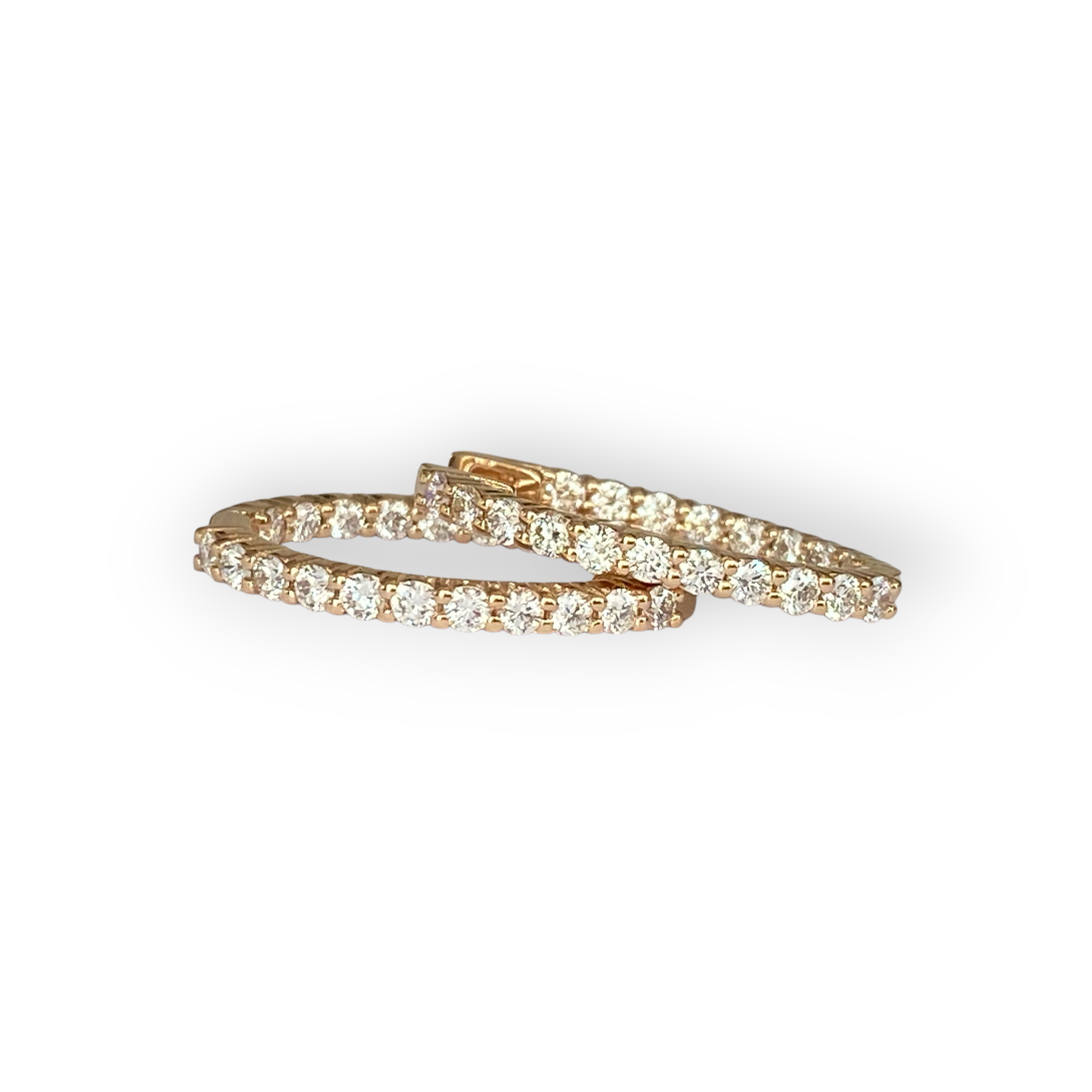 Rose Gold Huggies Hoop Diamond Earrings