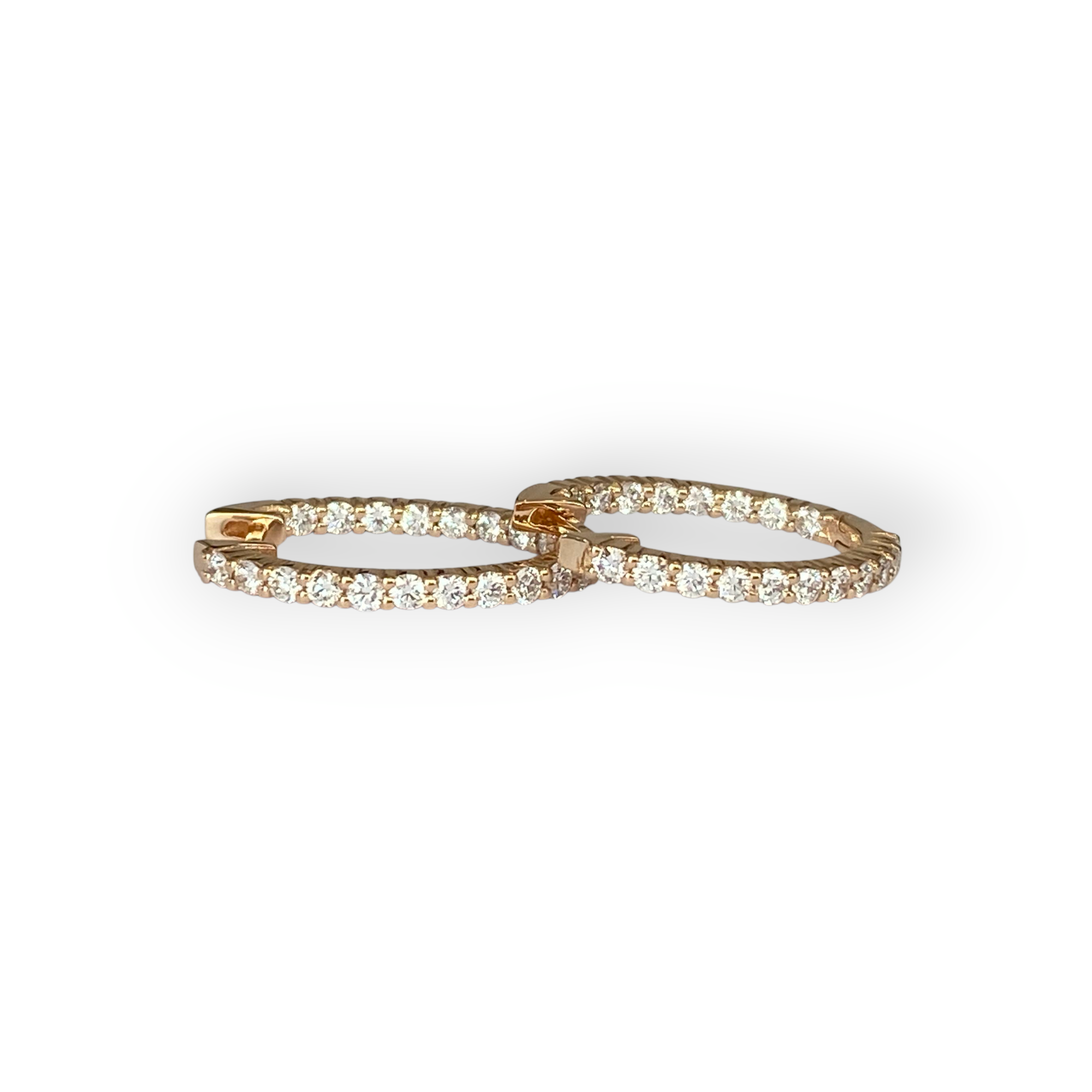 Rose Gold Huggies Hoop Diamond Earrings