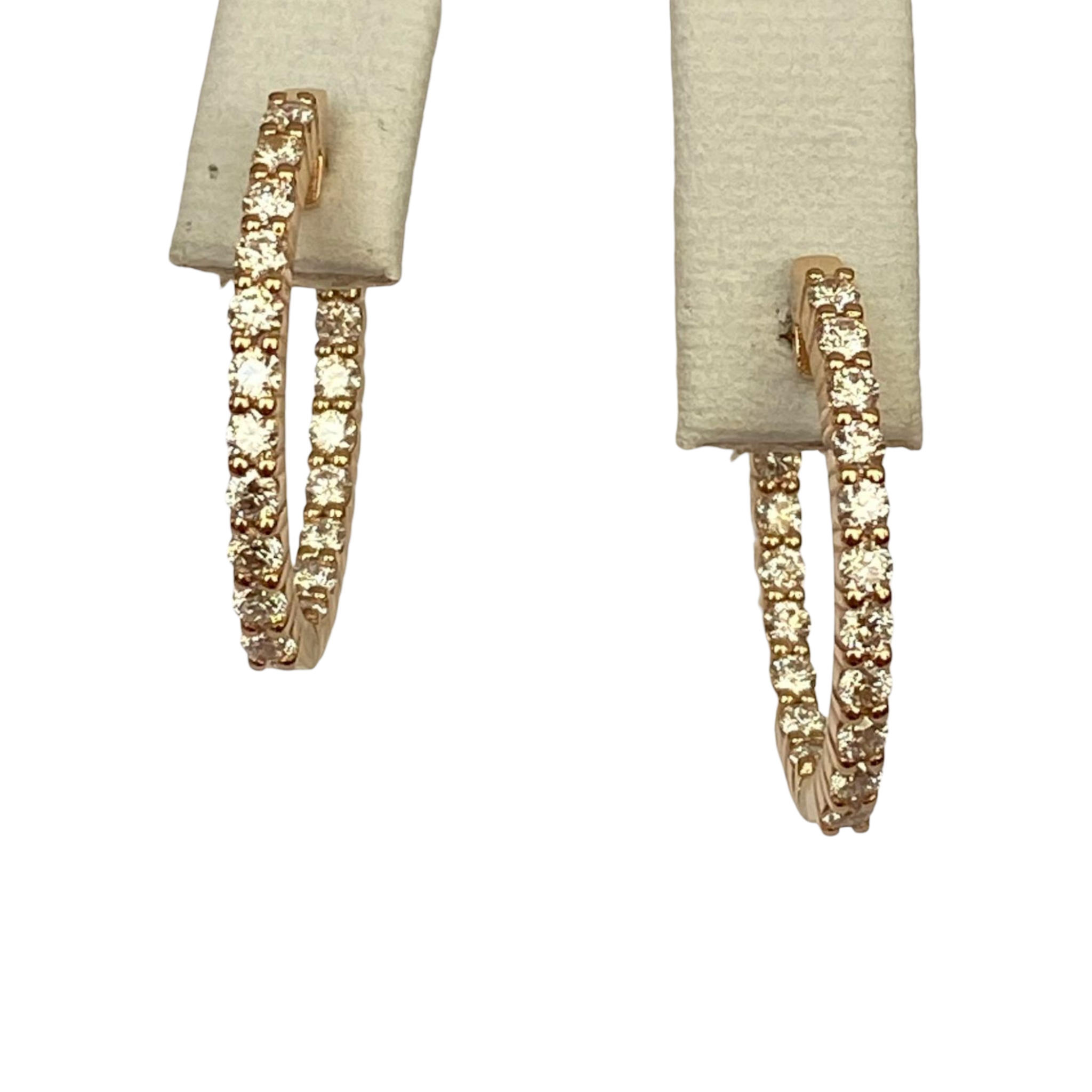 Rose Gold Huggies Hoop Diamond Earrings