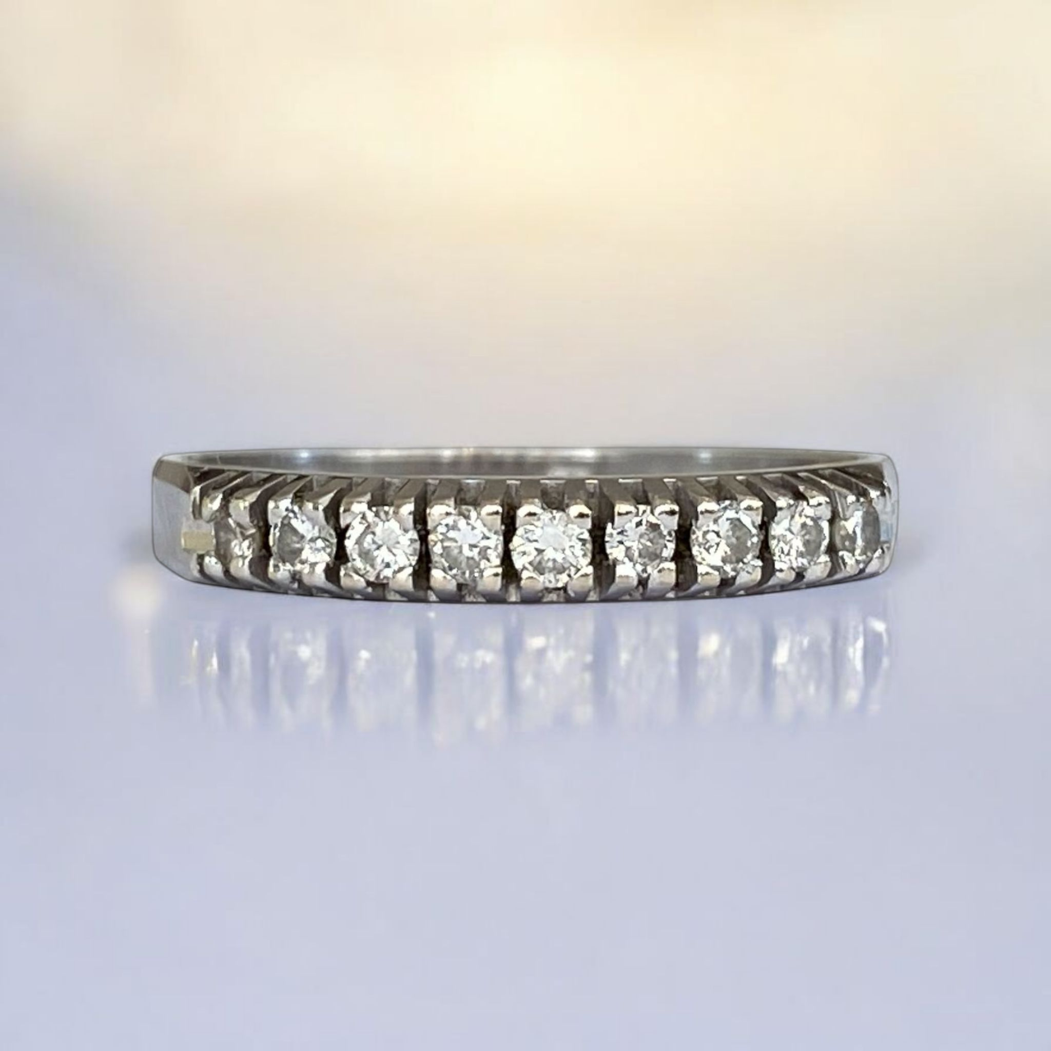 14 Carat White Gold Ring with Diamonds