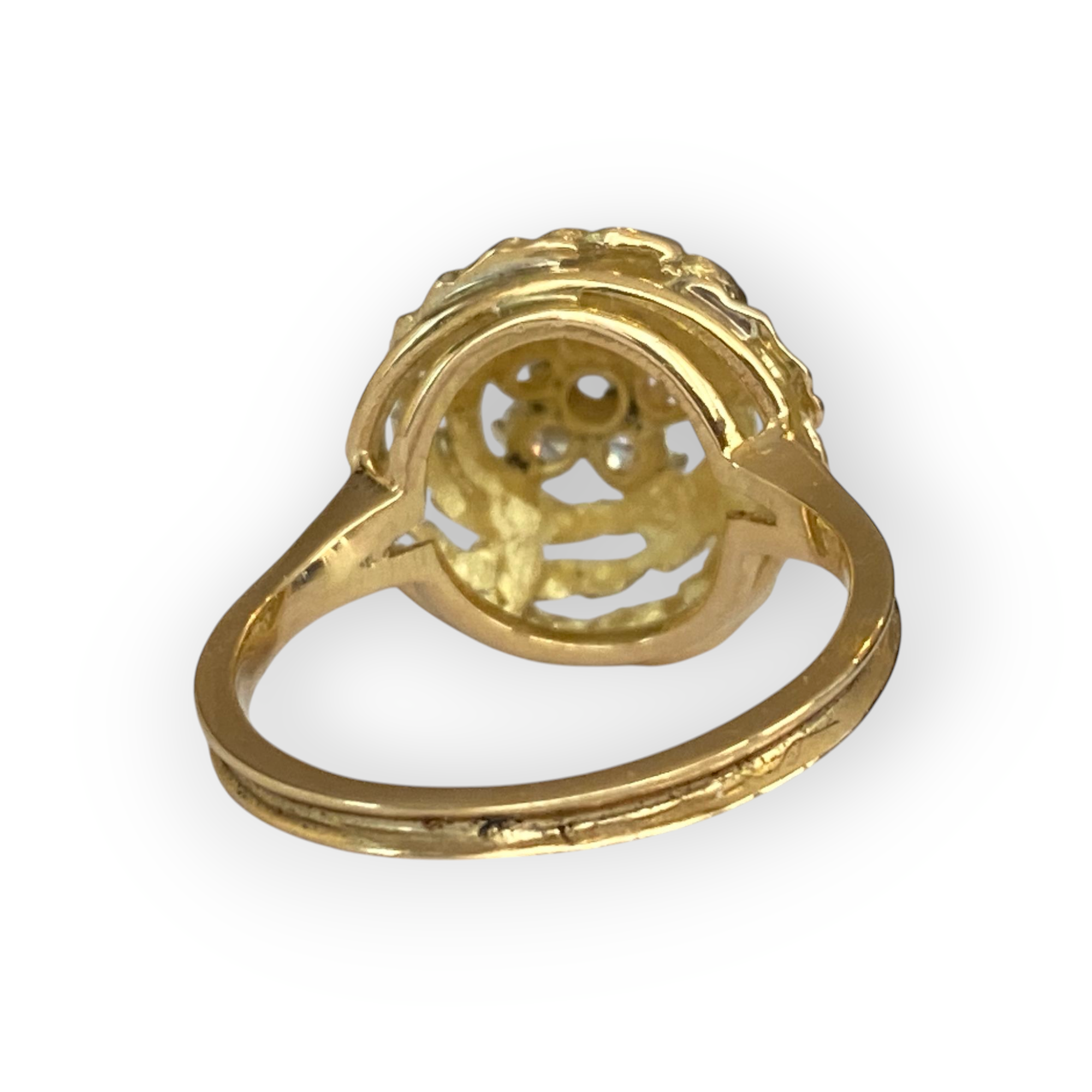 18K Yellow Gold Vintage Domed Diamond Ring