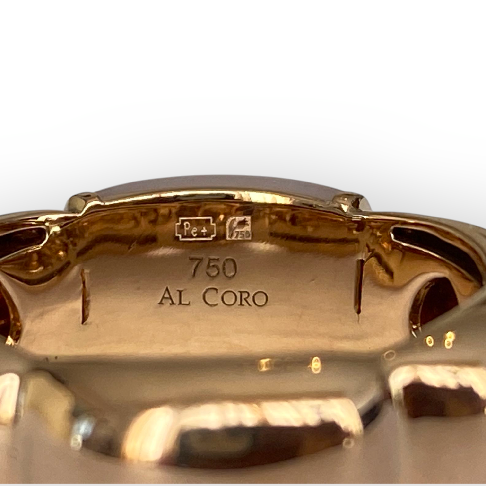 Al Coro La Piazza Chalcedony Ring in 18K Rose Gold