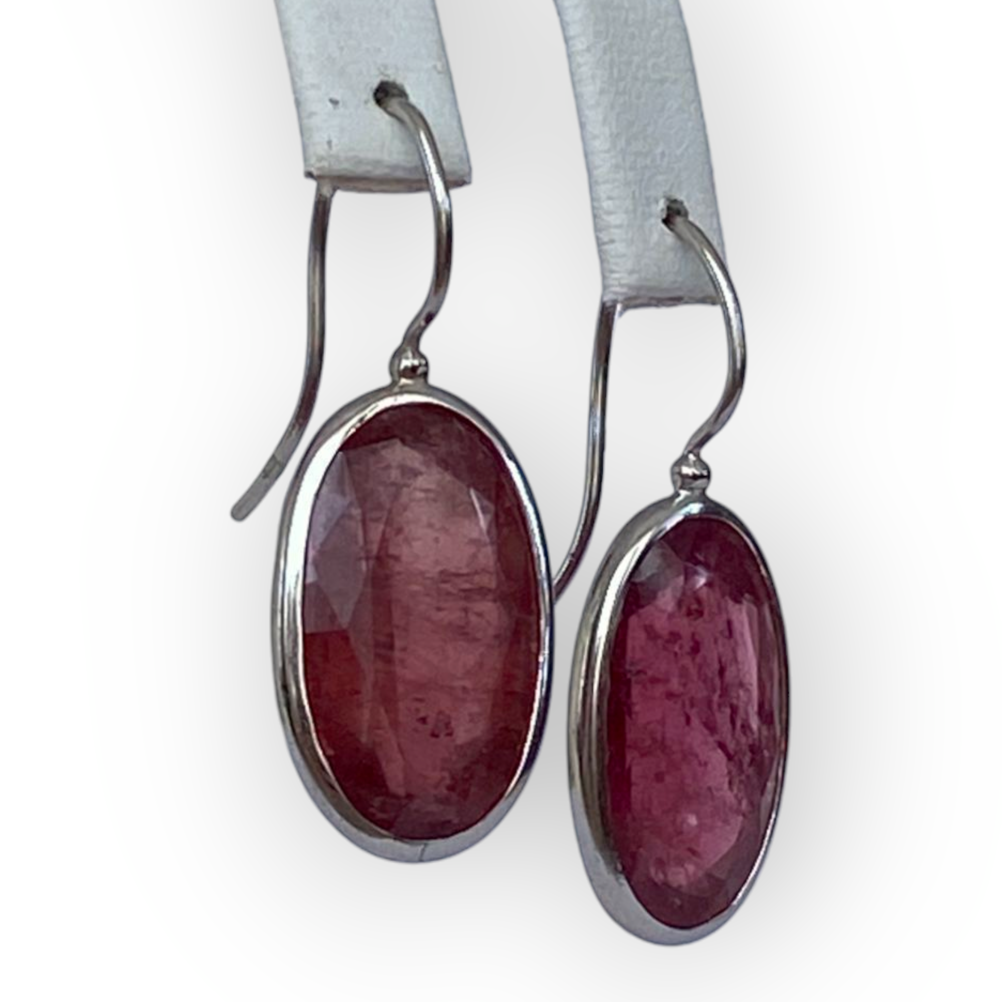 Certified 24 Carat Natural Pink Tourmaline White Gold Earrings