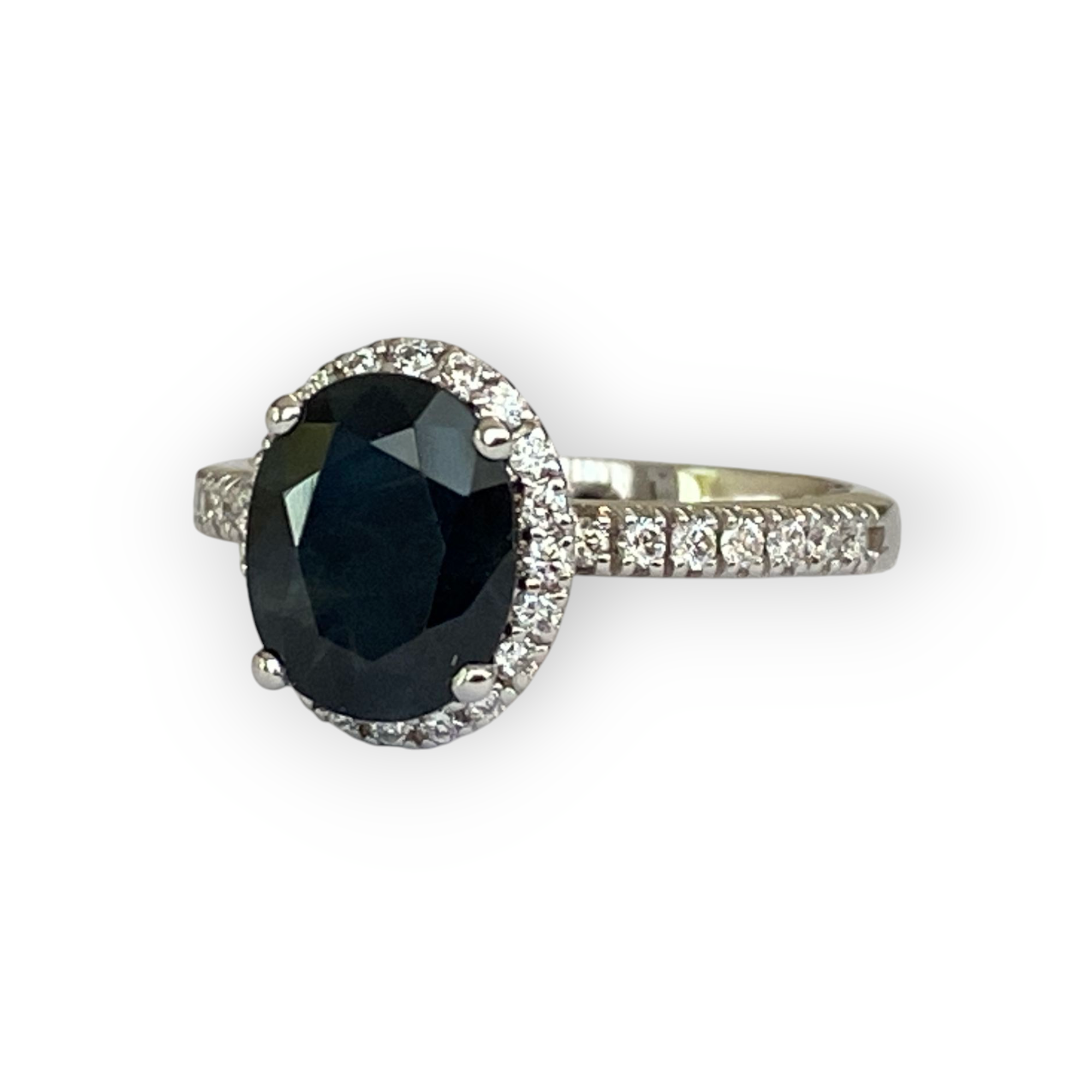 18 Kt. White Gold Diana Cocktail Ring with 2.70 Carat Sapphire and Diamonds