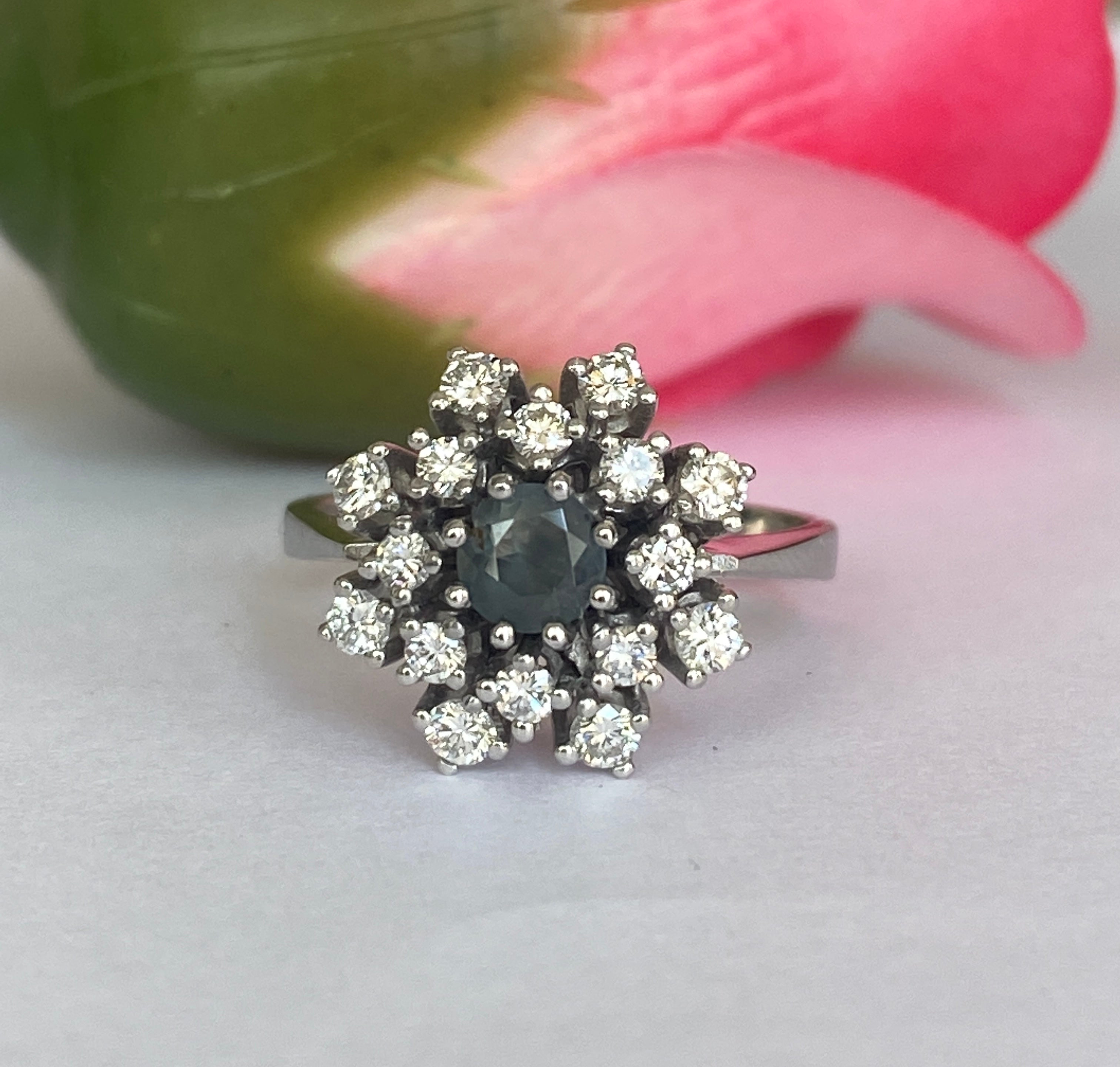 ALGT Certified Natural 0.60 ct Alexandrite & Diamond White Gold Ring