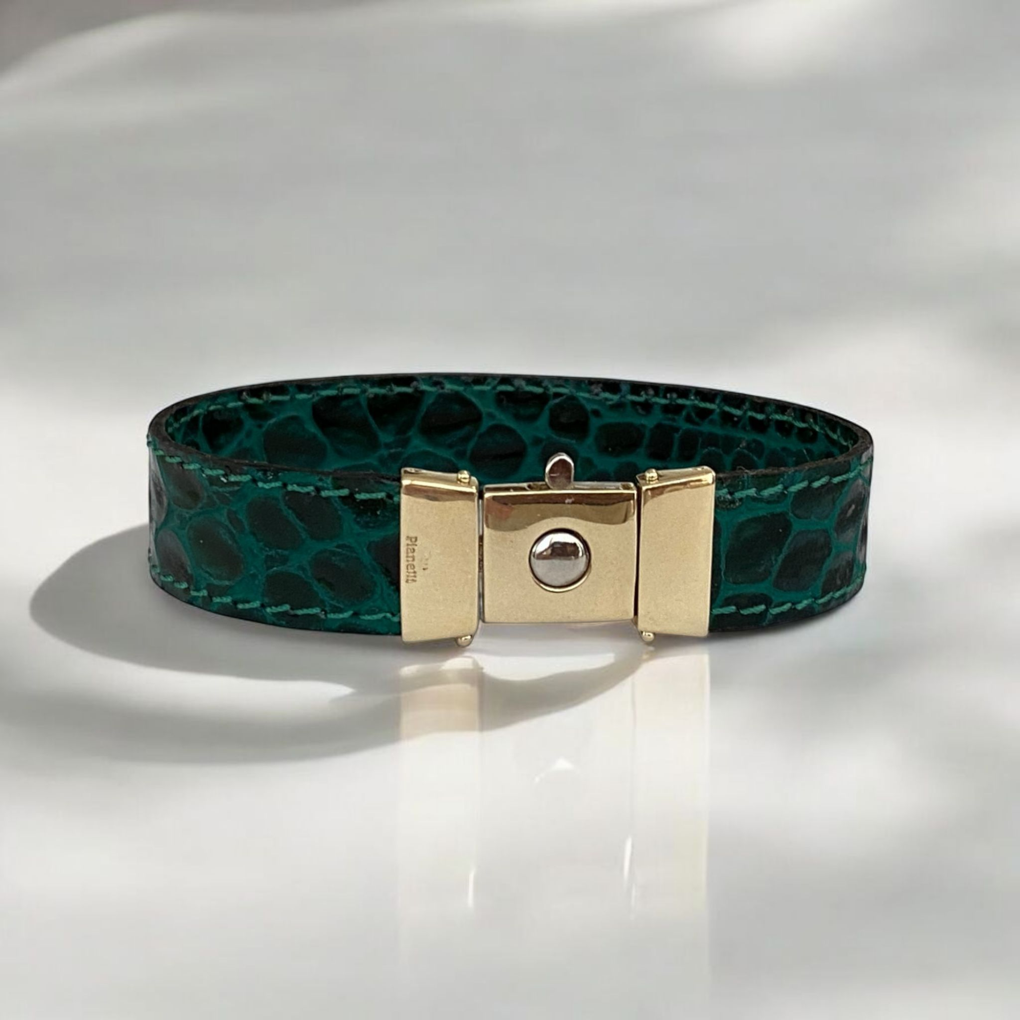 Pianelli 14K Yellow & White Gold Bracelet with Leather Straps – A Fusion of Elegance & Modernity