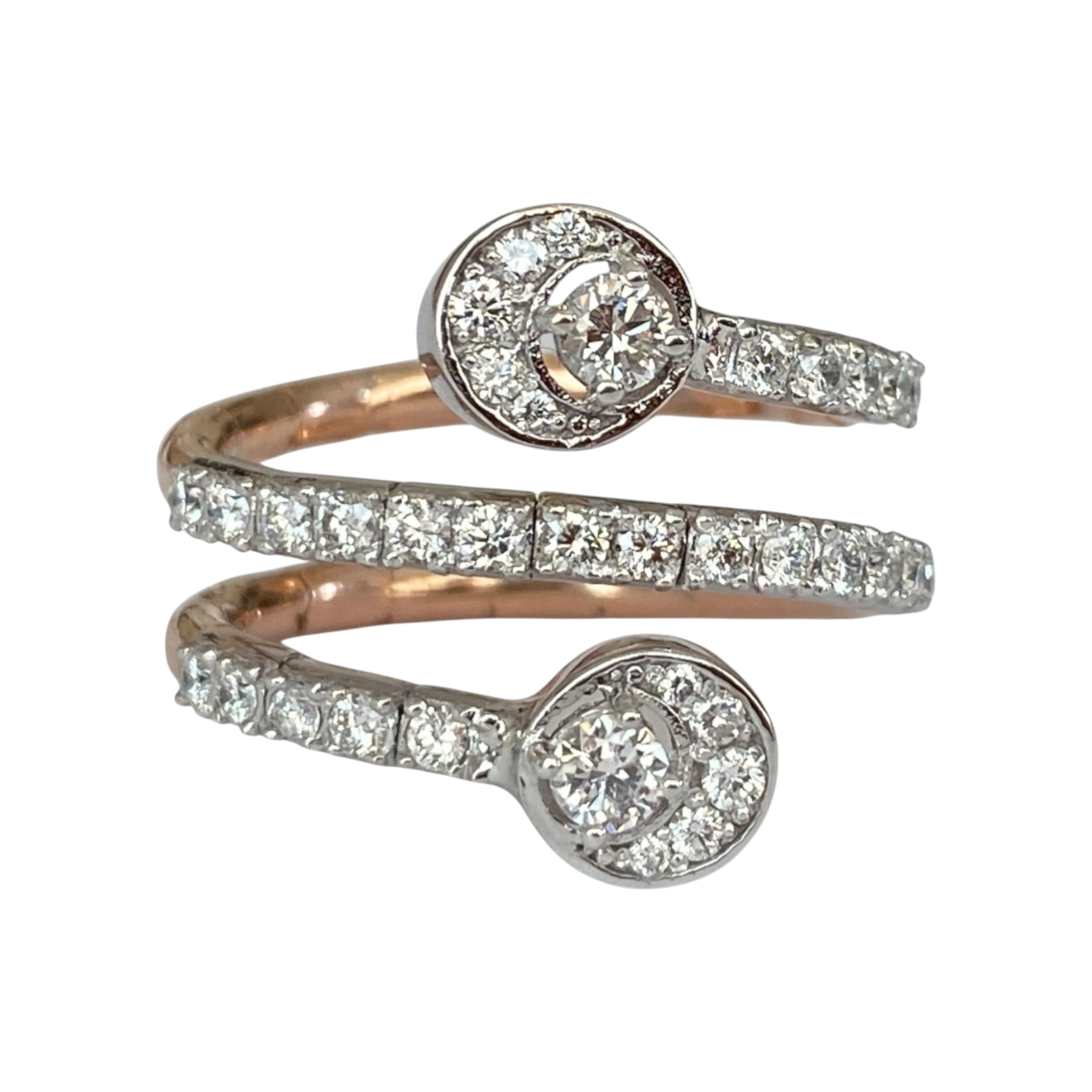 18 Kt. Rose/White Gold Cocktail Ring with Diamonds