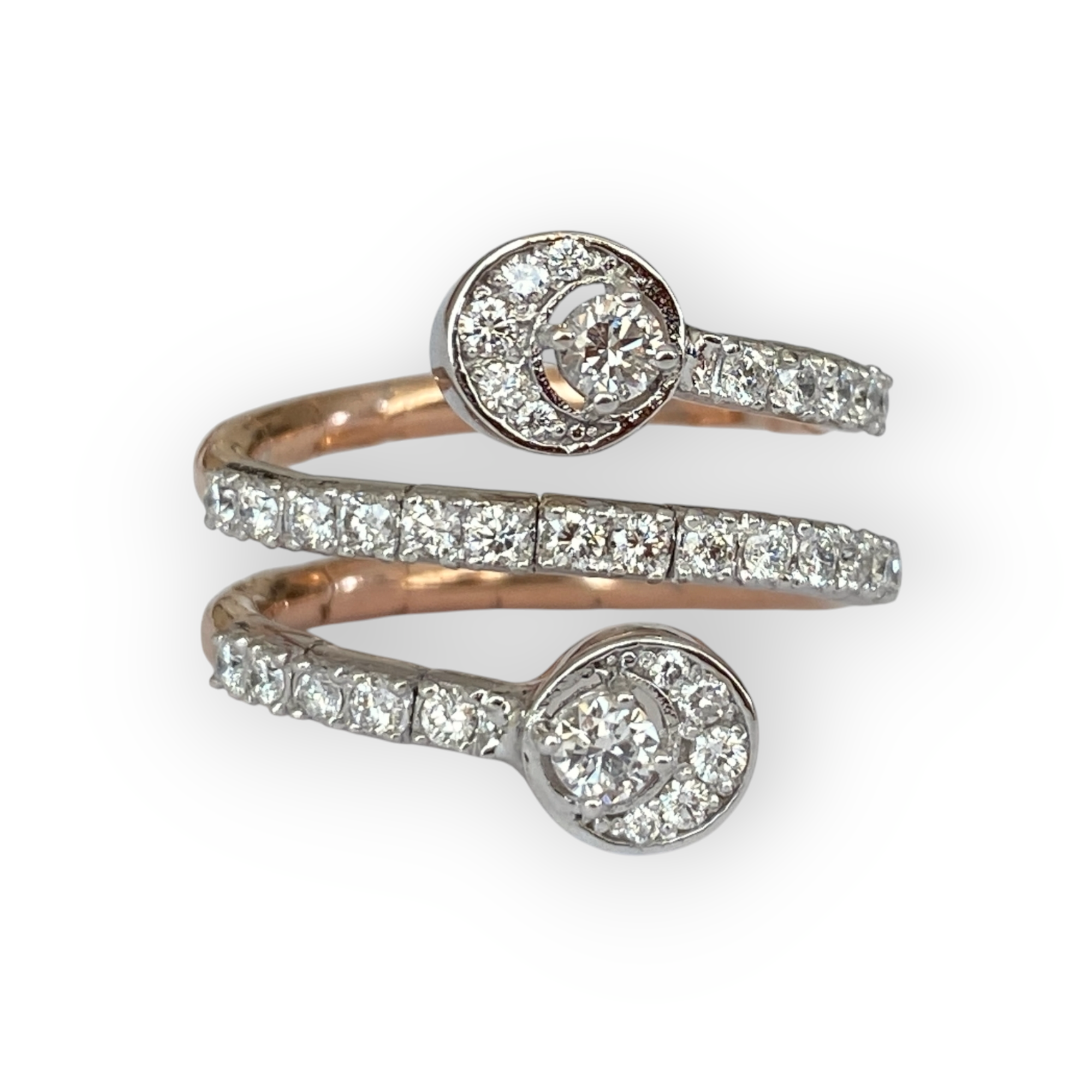 18 Kt. Rose/White Gold Cocktail Ring with Diamonds