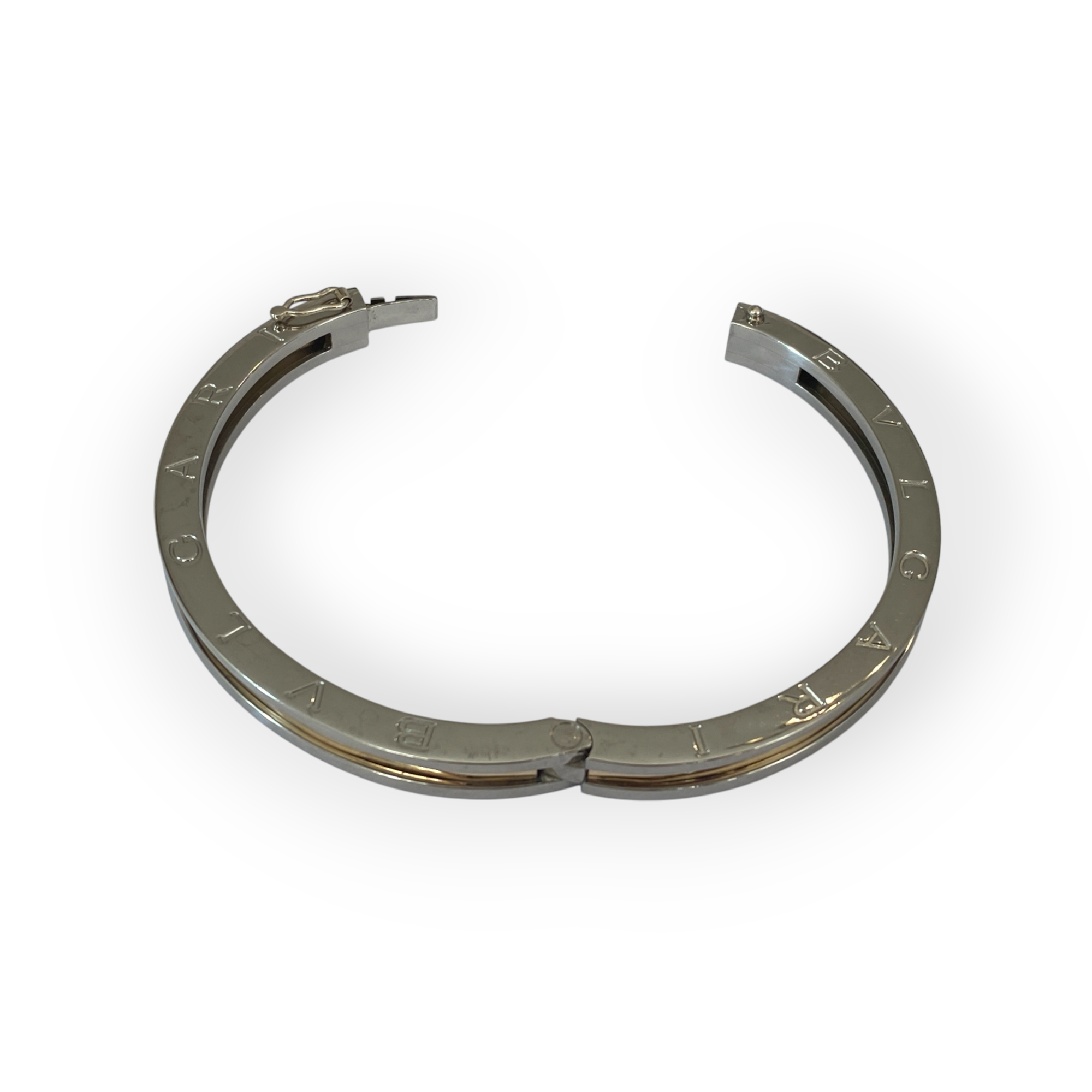Bvlgari B-Zero1 Bracelet 18K YG Yellow Gold Stainless Steel Bangle Large size!