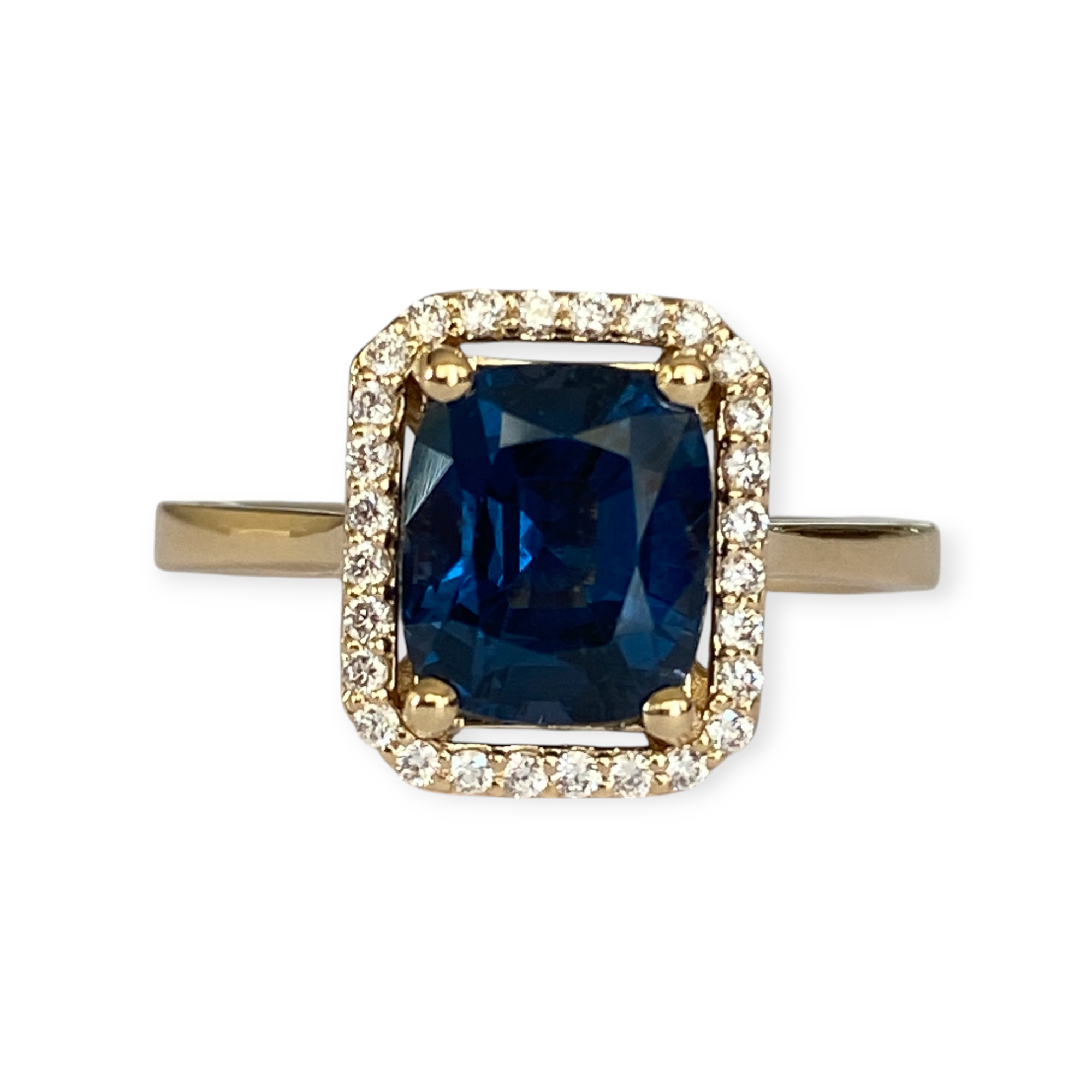 Certified 2.13ct Natural color change Spinel and Diamonds 18 kt gold ring