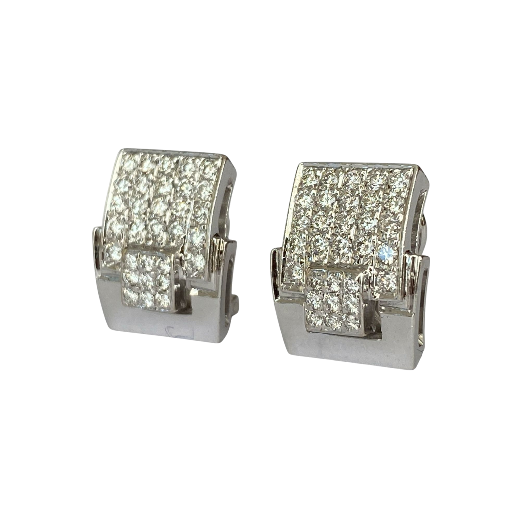 18K Gold Ear Studs with 1.18 Ct Brilliant-Cut Diamonds