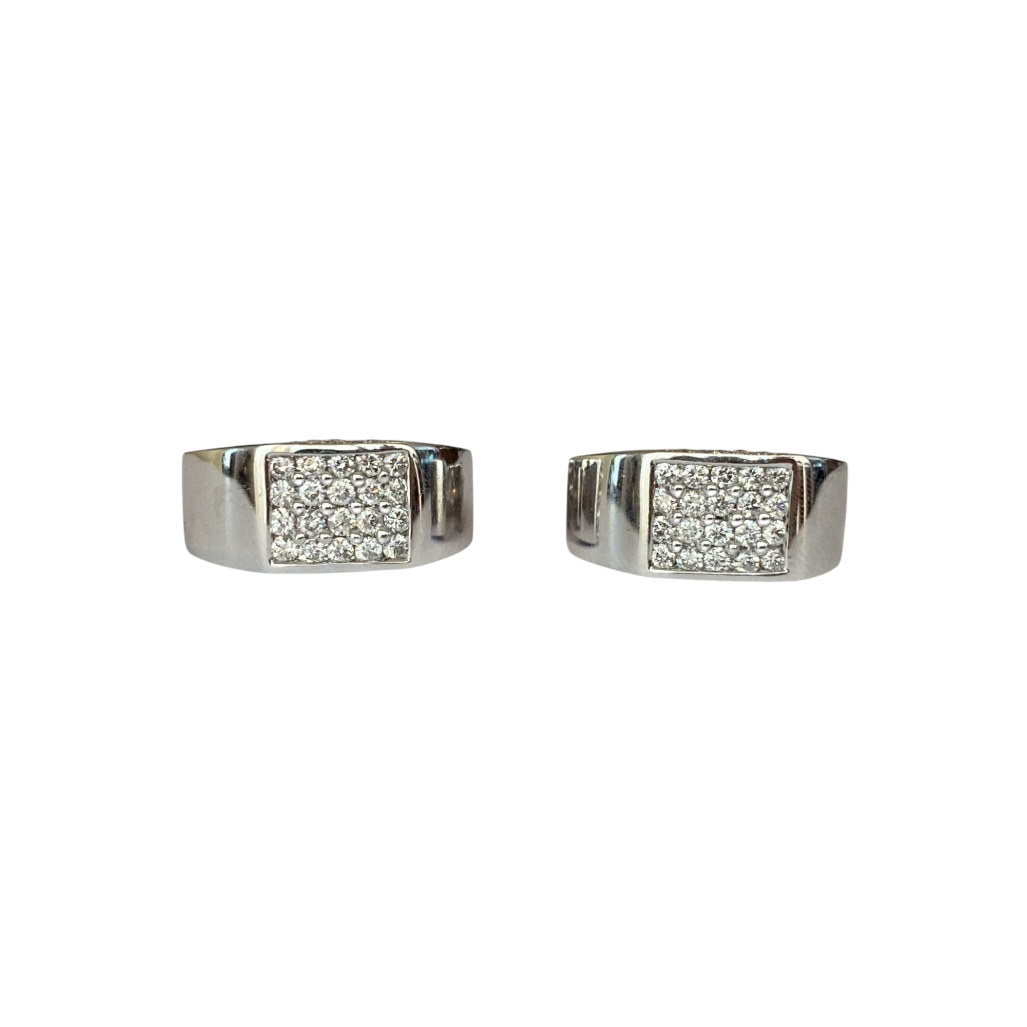 Pavé Set 1.40 ct Diamond & 18K White Gold Hoop Clip Earrings
