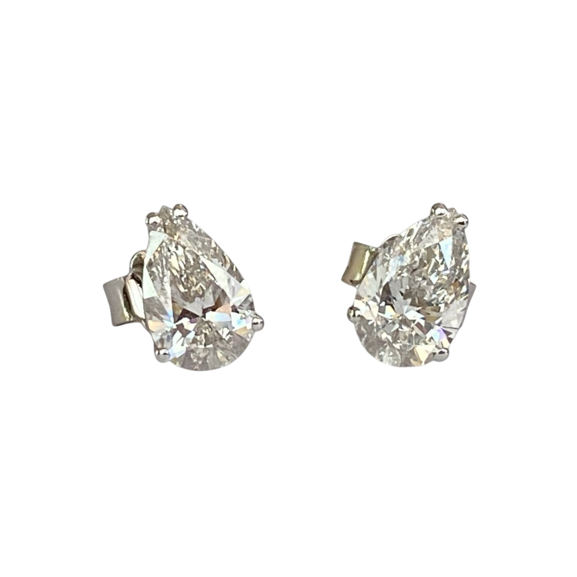 Lab-Grown Diamond Solitaire Stud Earrings 1.43 Ct in 18K Gold