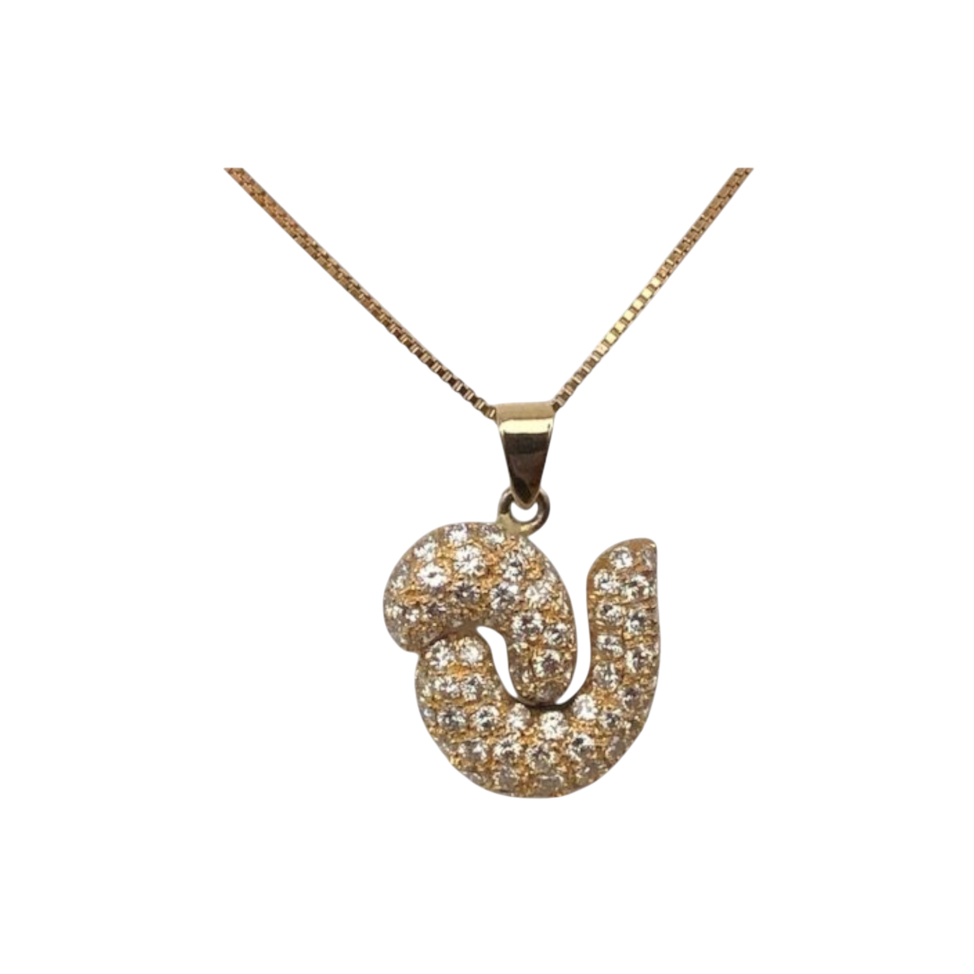 18K Yellow Gold Necklace with 2.20 ct Diamond Design Pendant