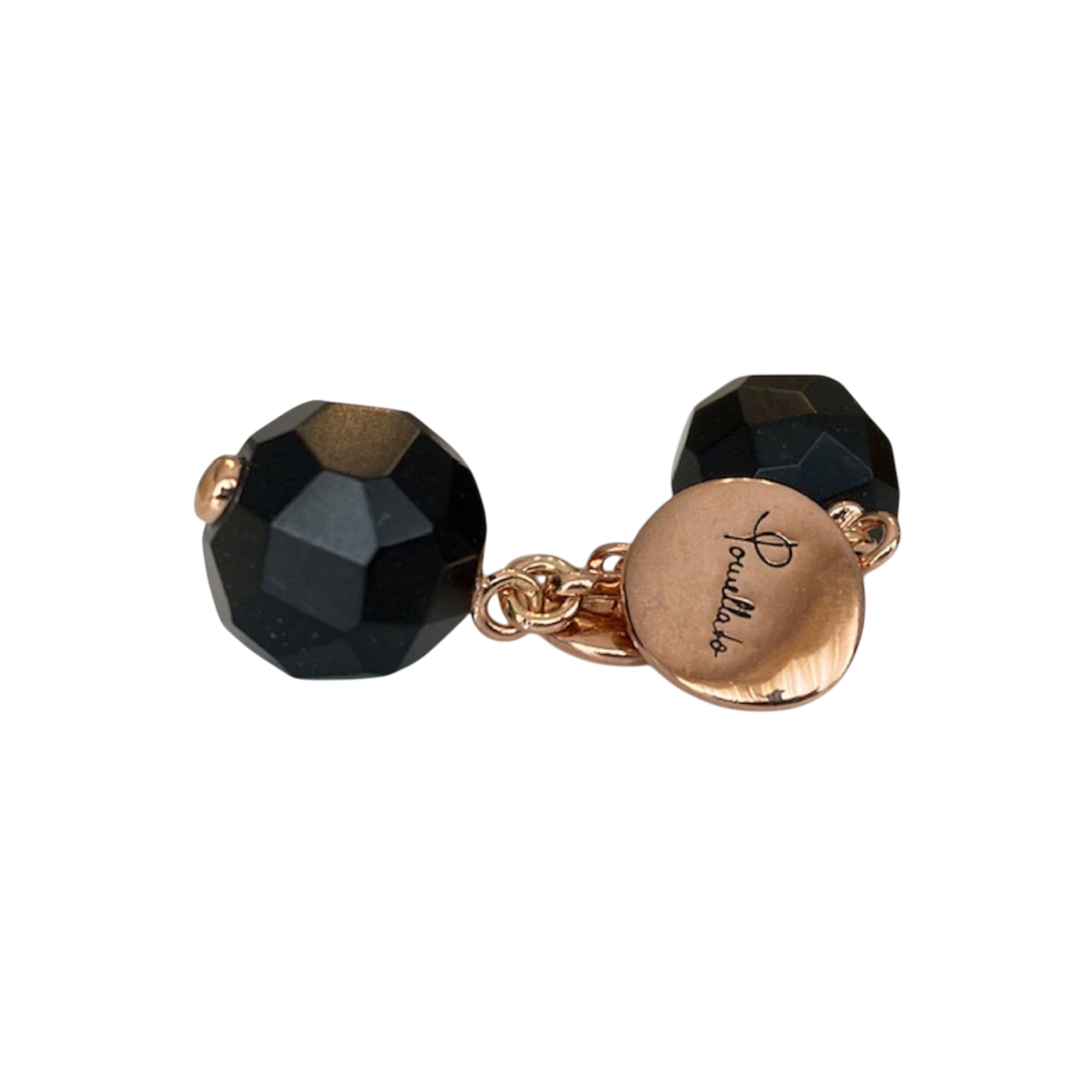 Pomellato 9K Rose Gold Cufflinks with Ebony