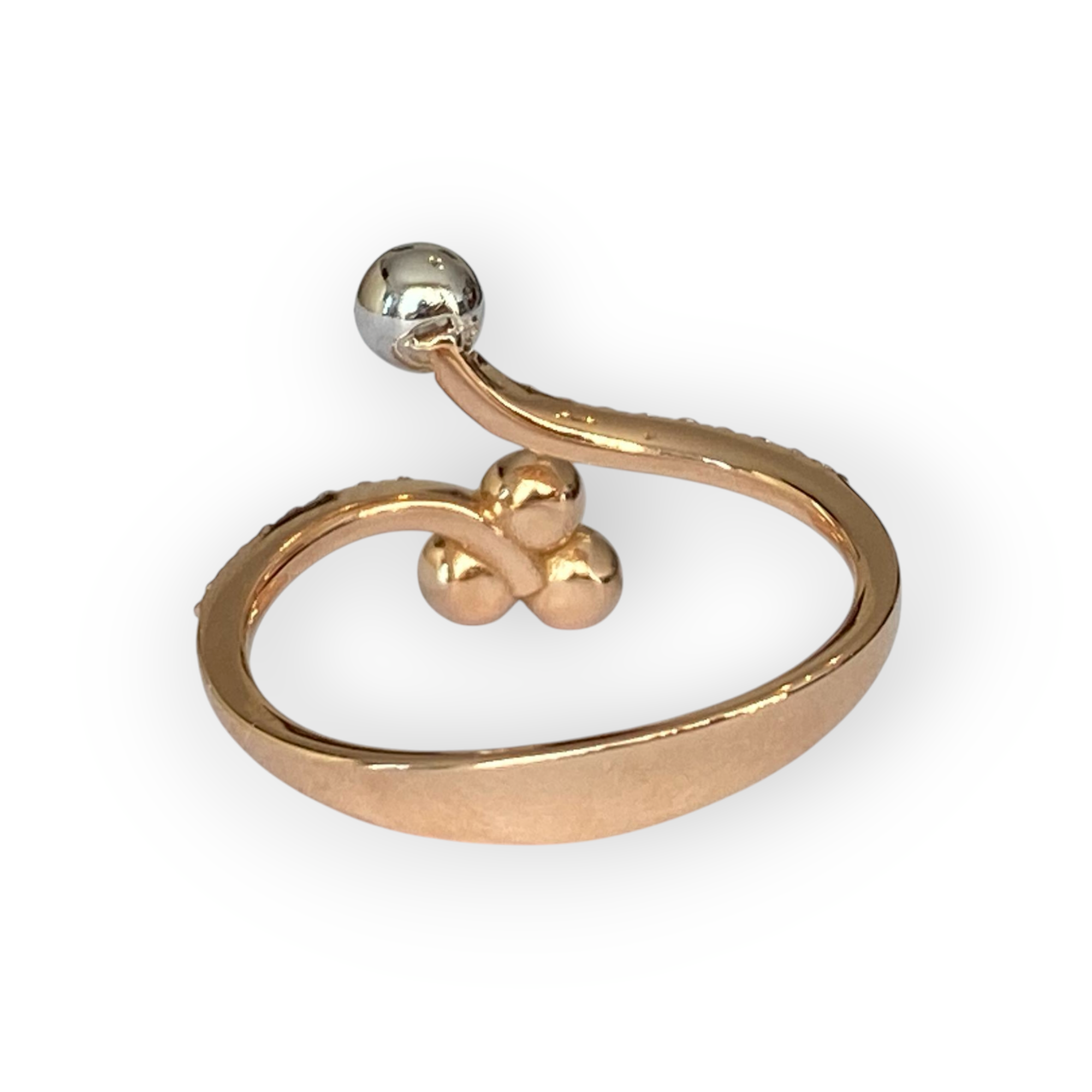 18K Pink Gold Designer Ring with Diamonds