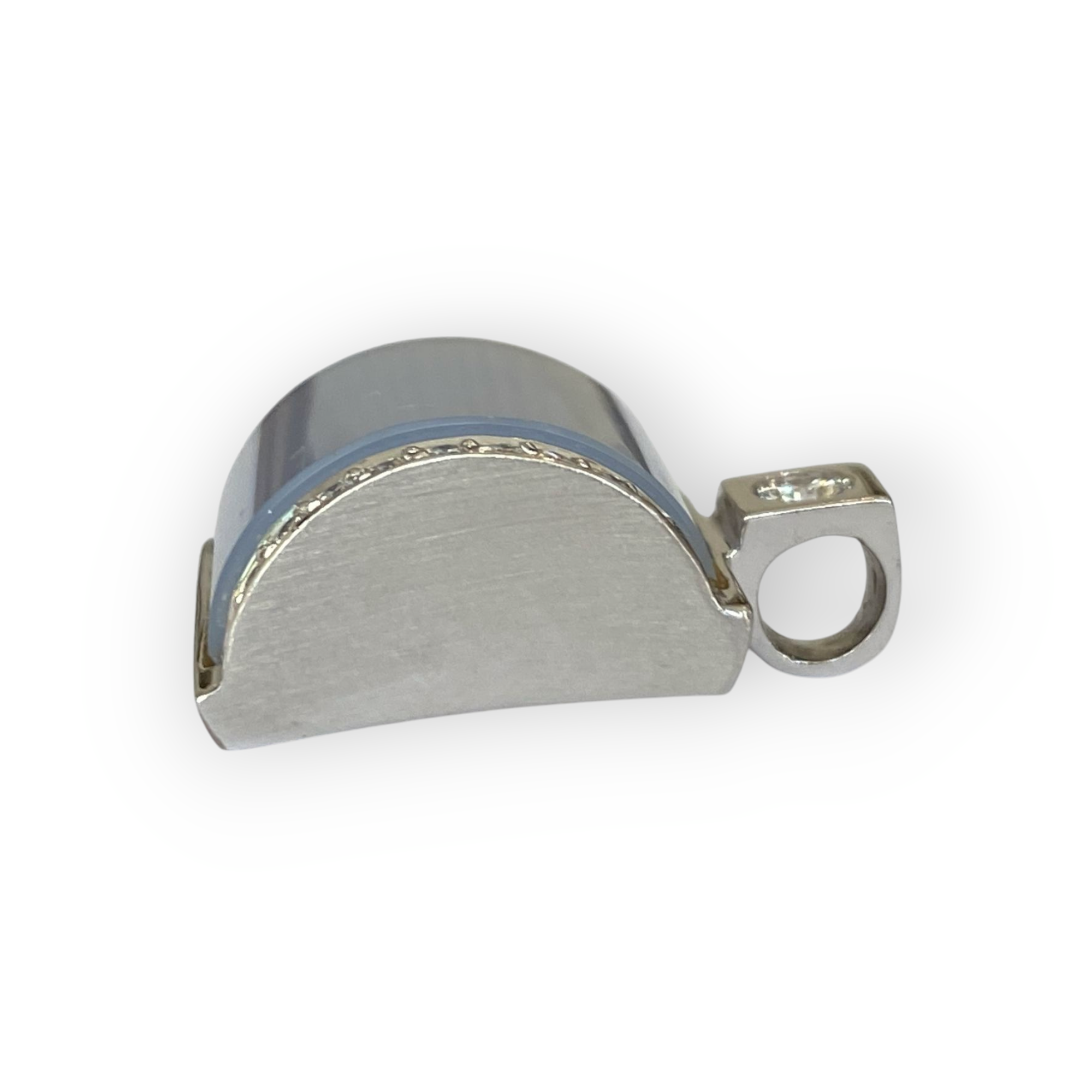 18 Karat White Gold Diamond Pendant and Chalcedony