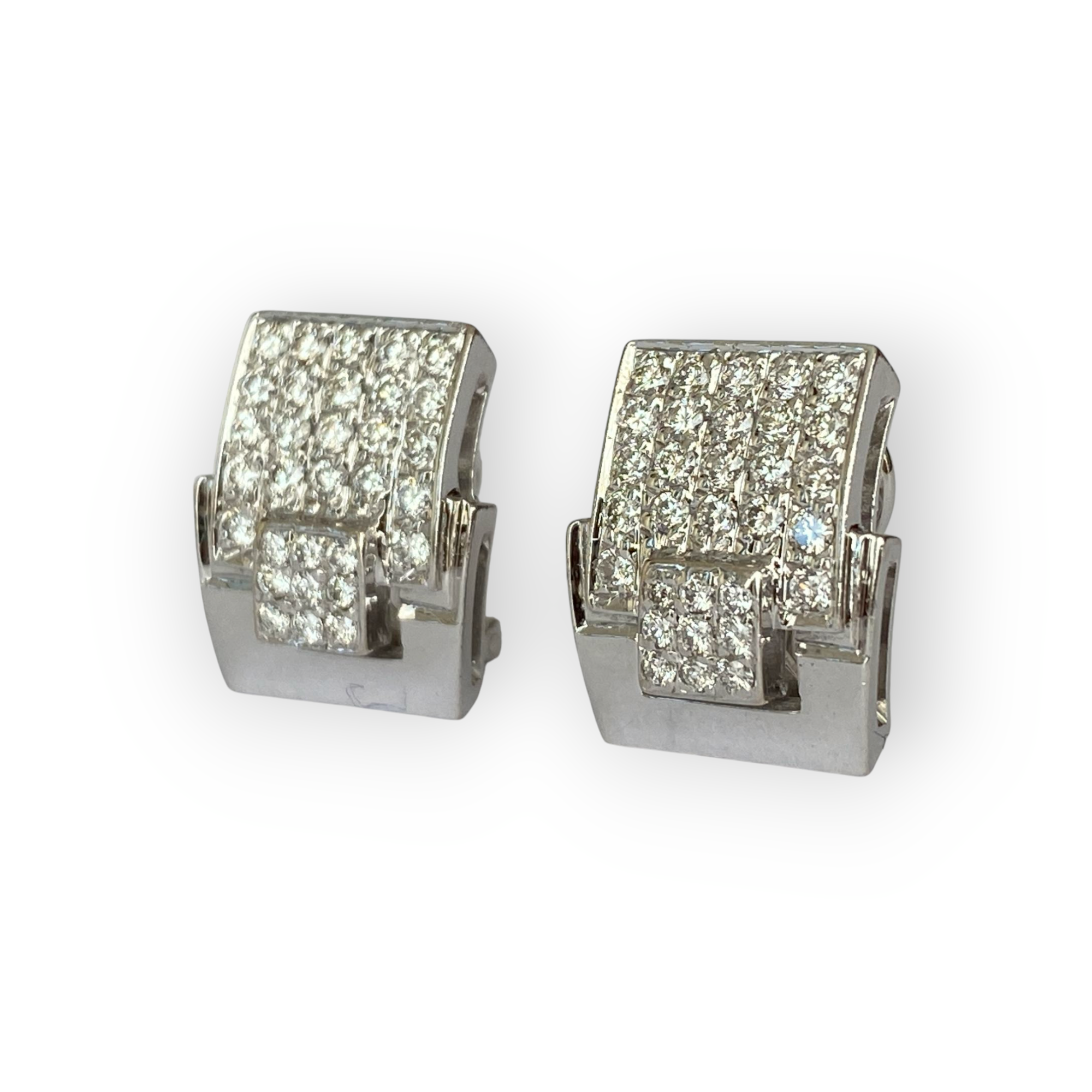 18K Gold Ear Studs with 1.18 Ct Brilliant-Cut Diamonds